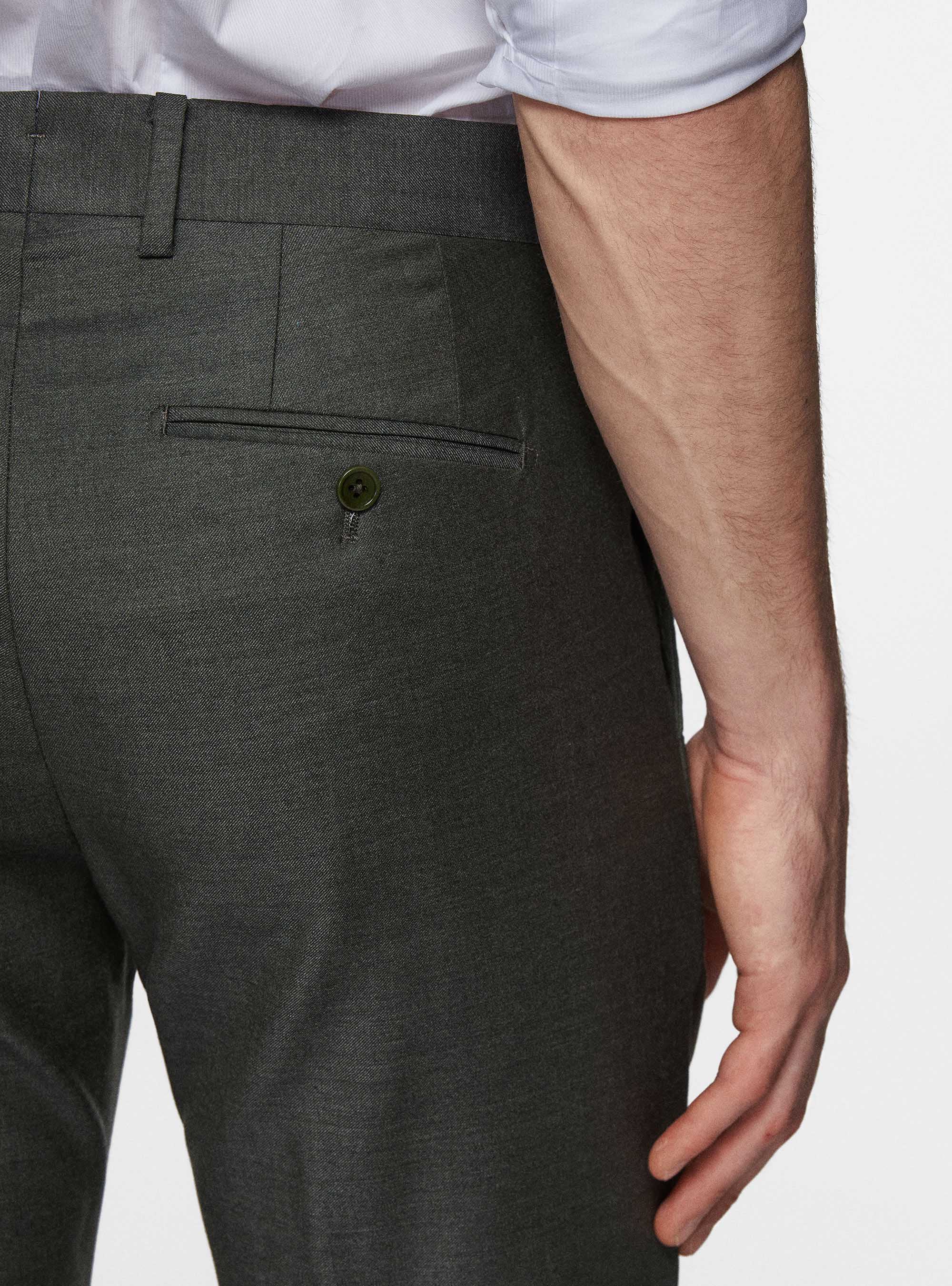 Pantaloni in pura lana superfine 110's, VERDE