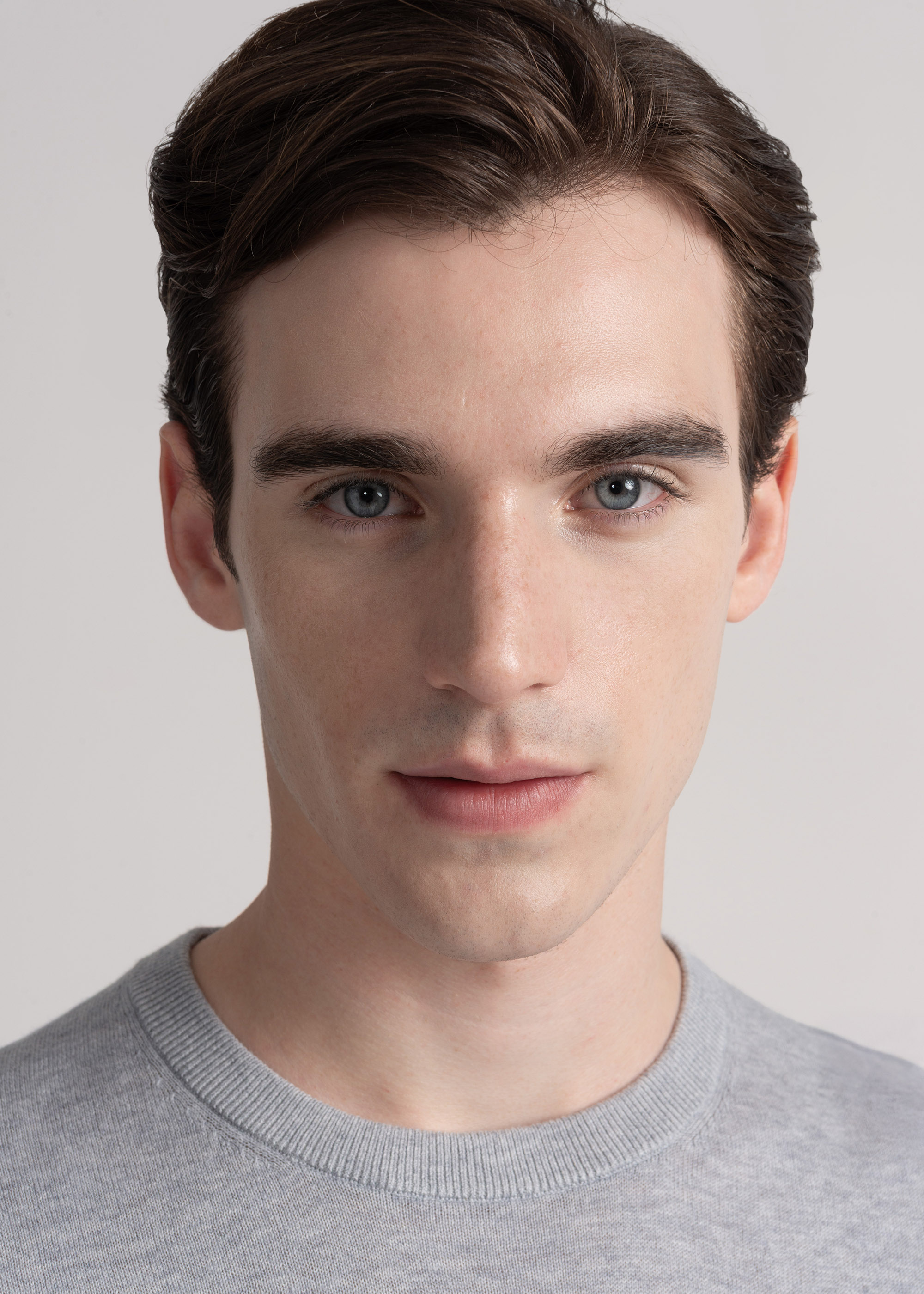 Maglia girocollo in cotone seta e cashmere, GRIGIO MELANGE 0151C