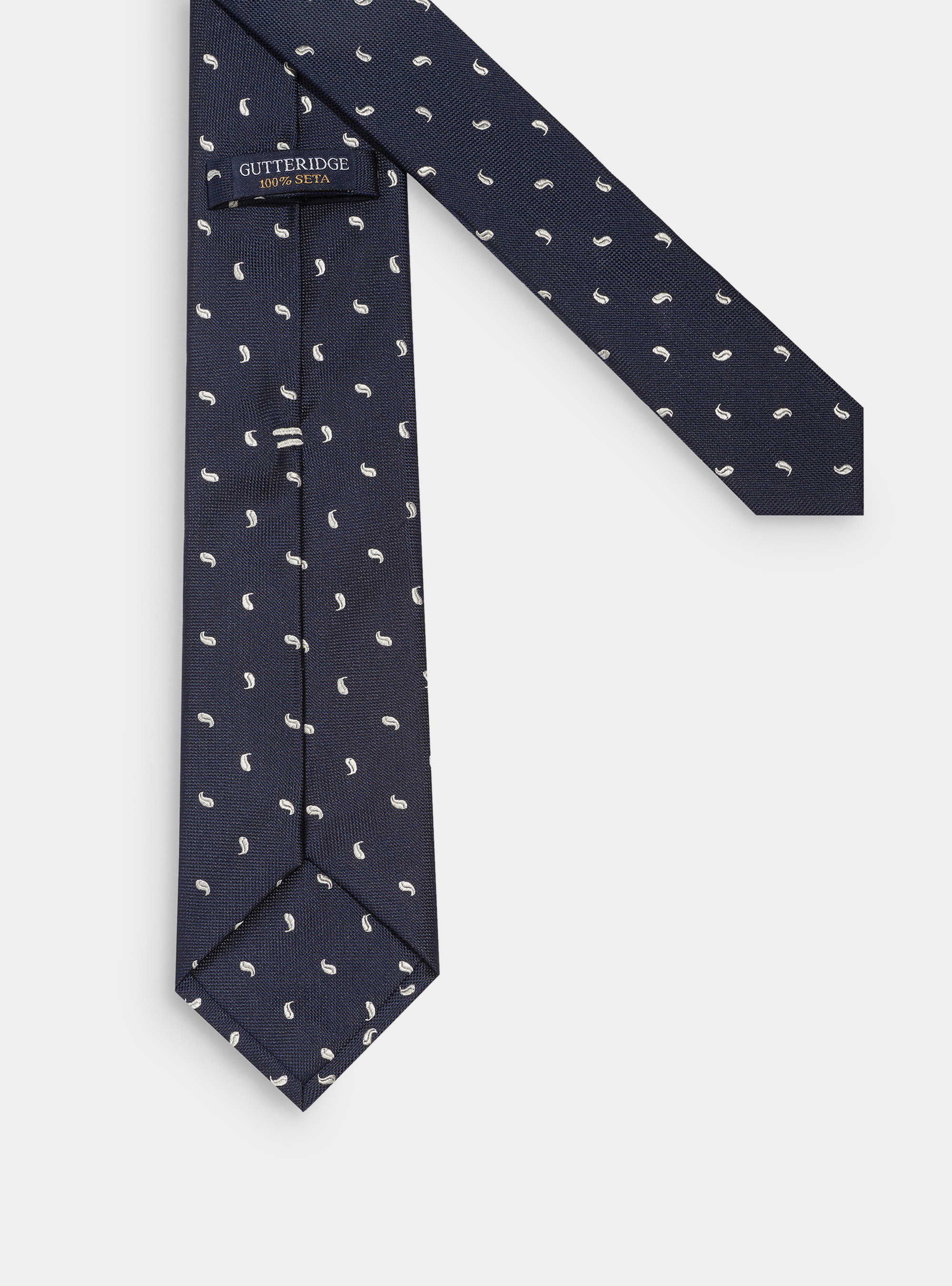 Cravatta disegno 100% seta, BLU NAVY