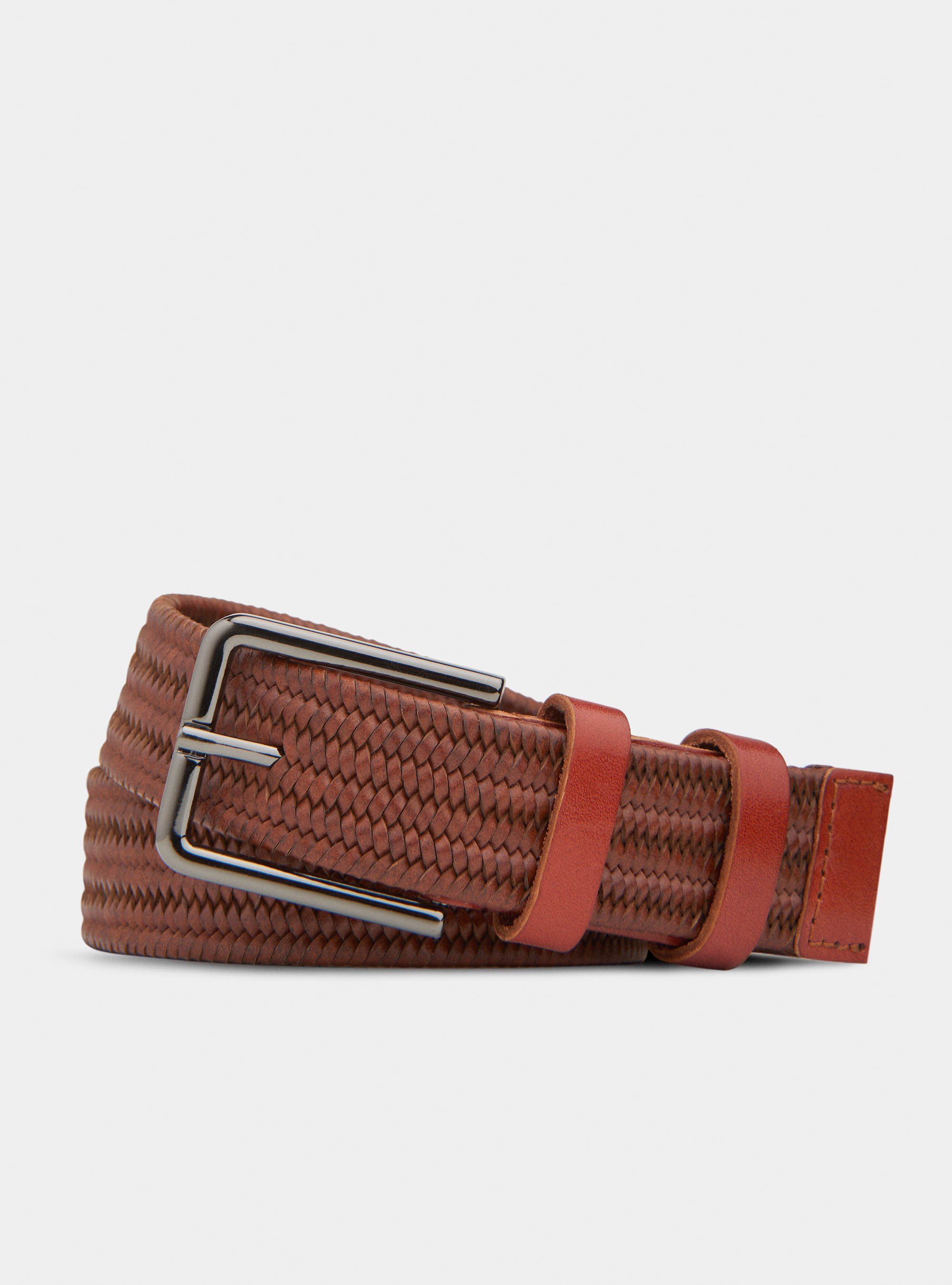 Stretch woven leather belt, MULTICOLOR