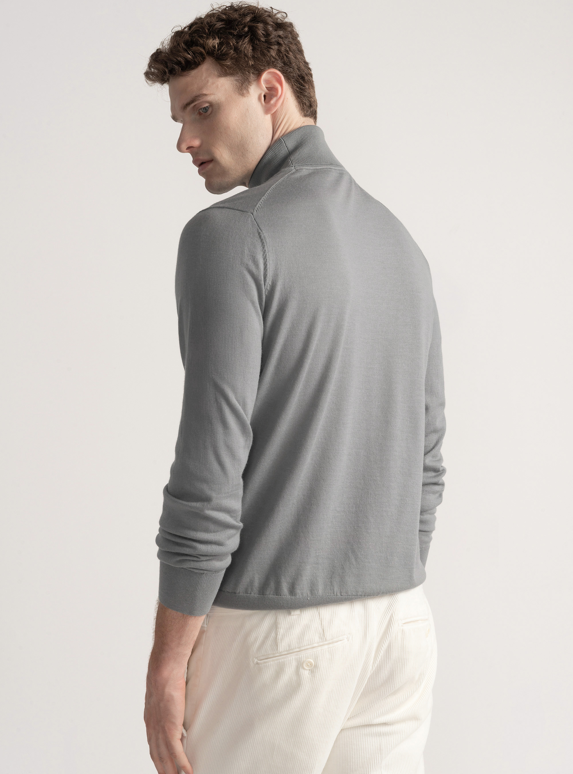 Dolcevita in pura lana merino extrafine, GRIGIO CHIARO