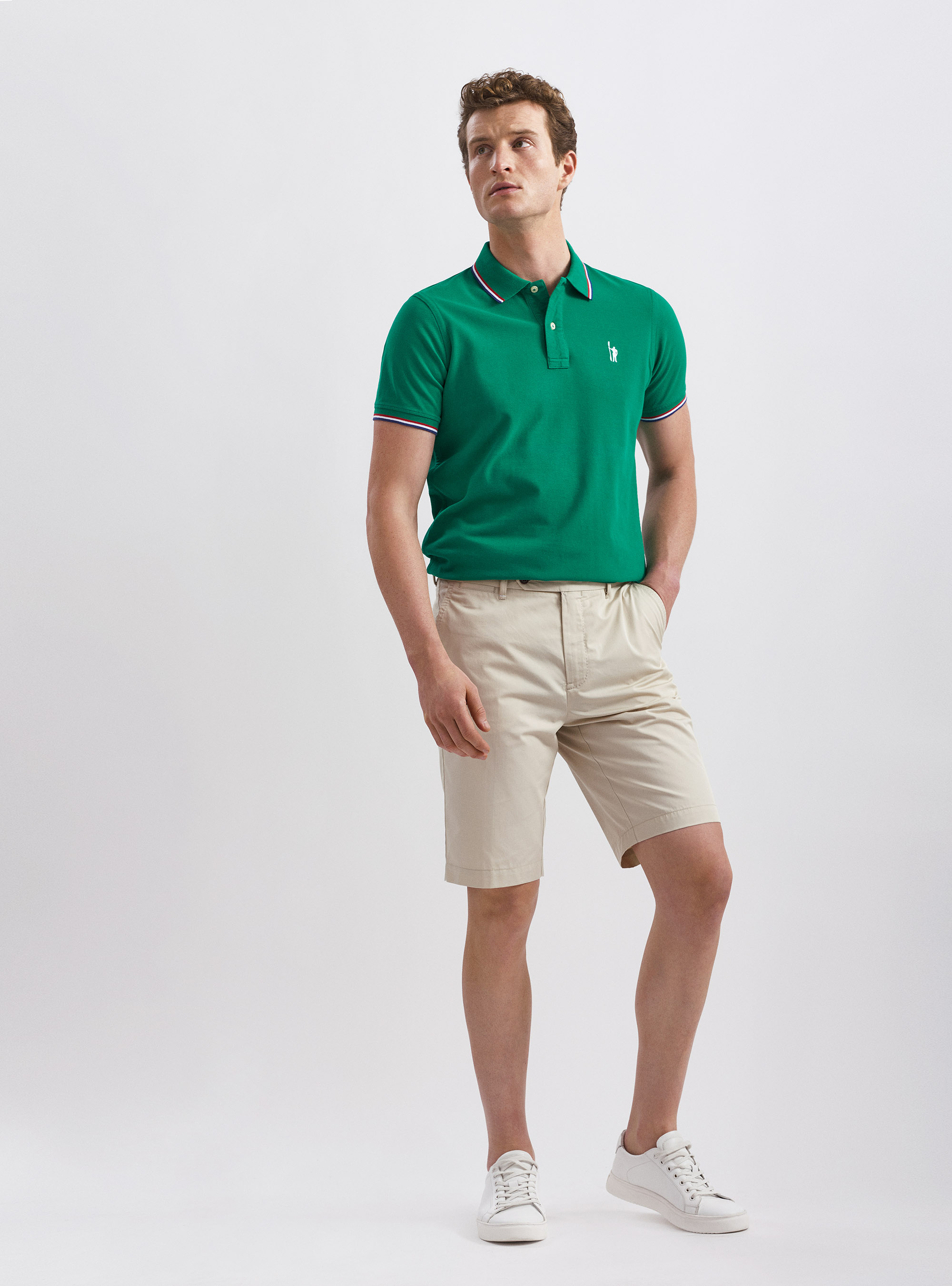 Bermuda in twill di cotone leggero, ECRU