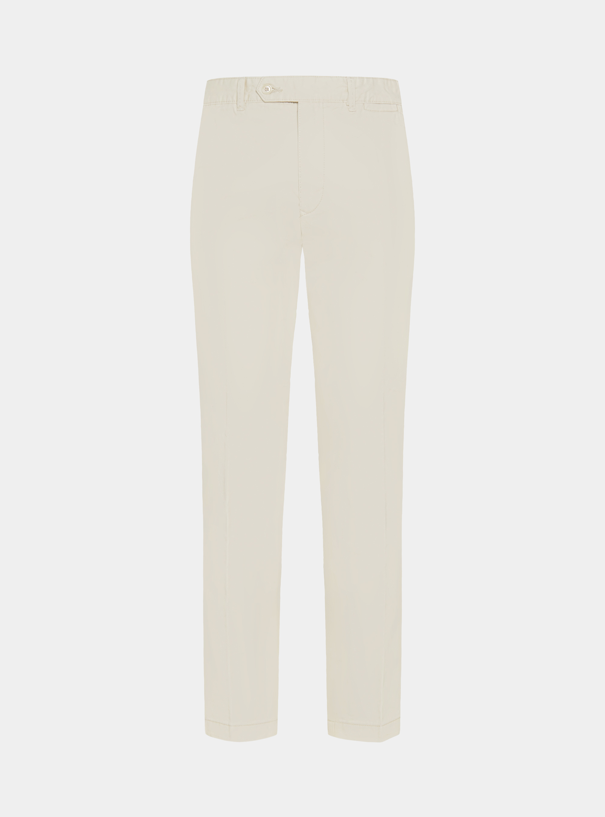 Pantaloni chino slim fit in cotone twill, PANNA