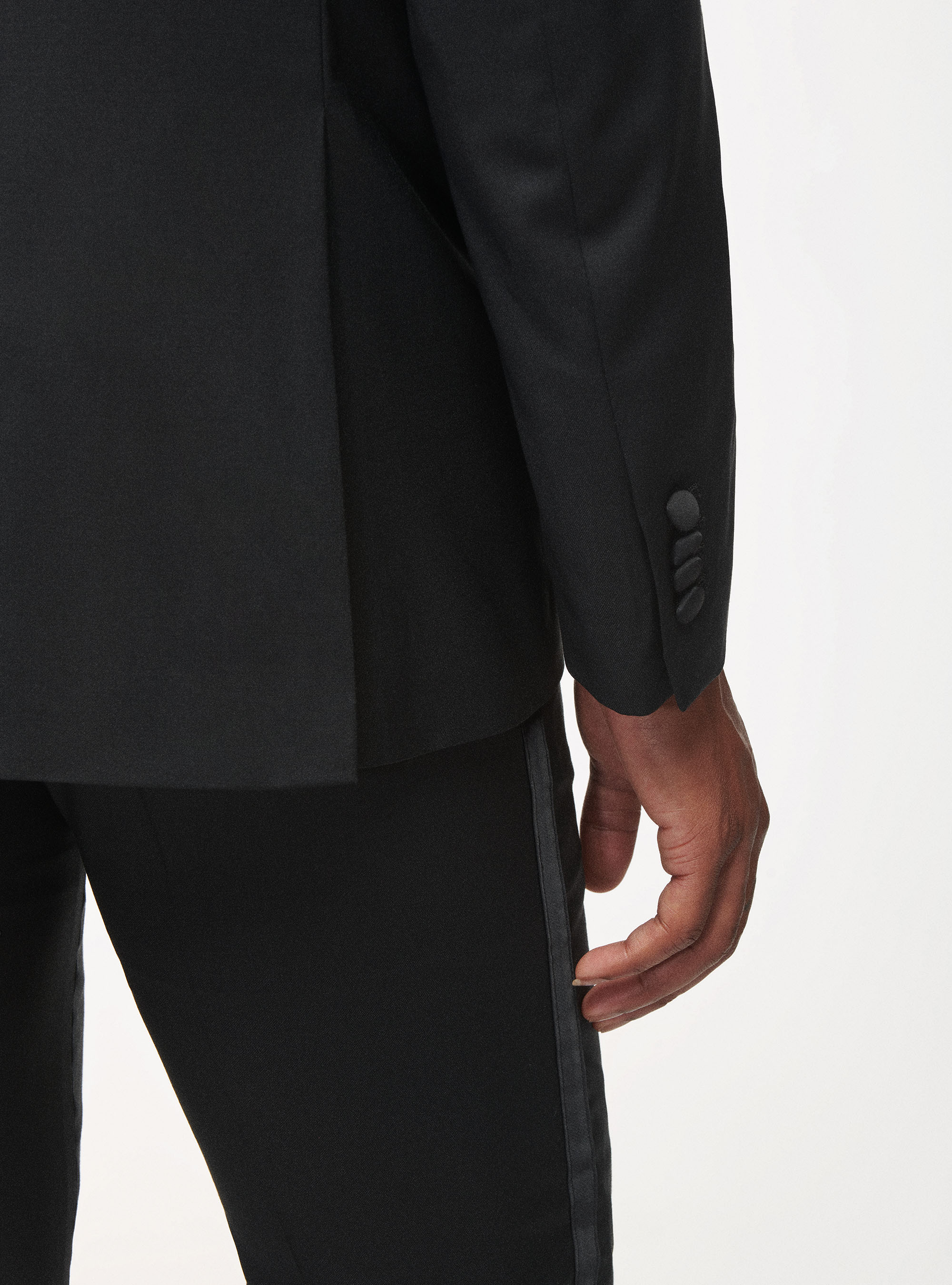 Giacca smoking in pura lana, NERO