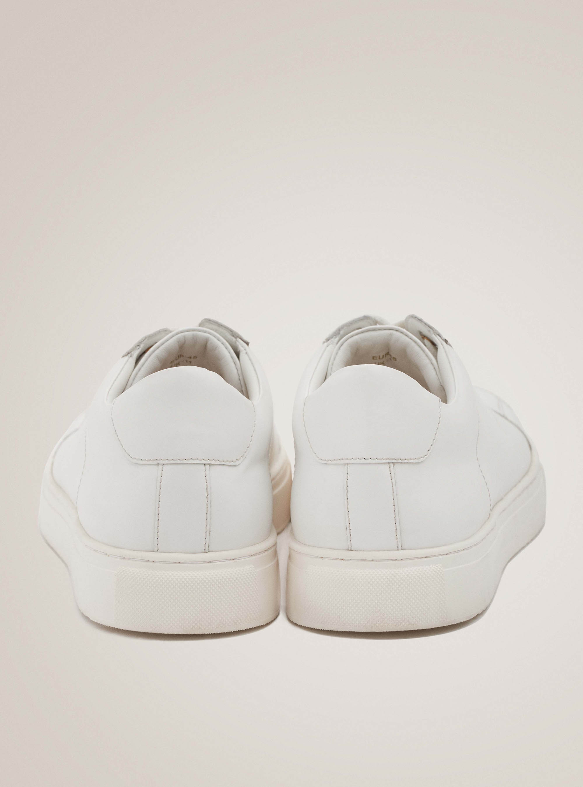 Sneakers de piel blanca, BLANCO
