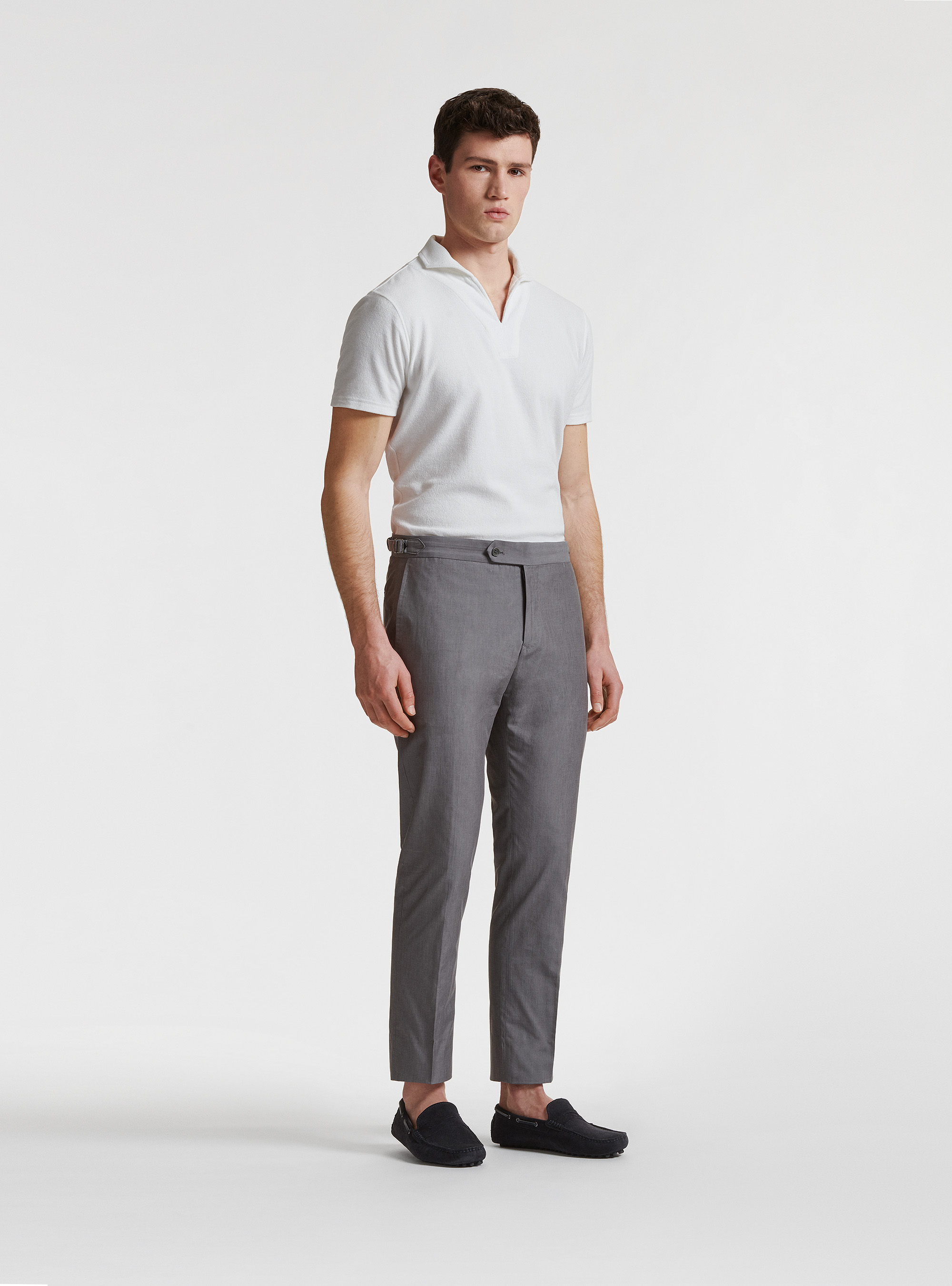 Pantaloni per abito in misto cotone DUEMILAGORI, GRIGIO CHIARO MELANGE