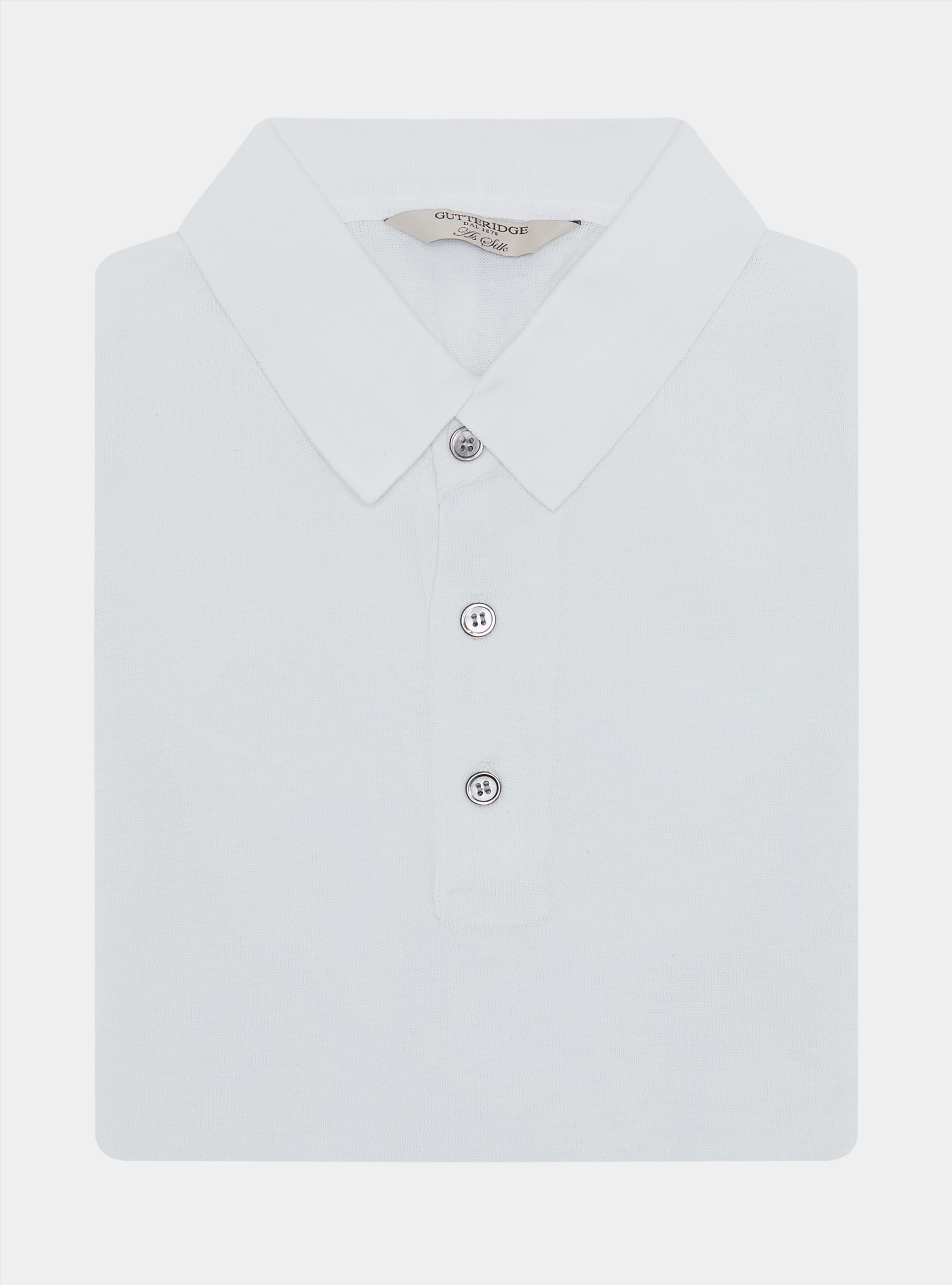 Maglia a polo in cotone e seta, BIANCO