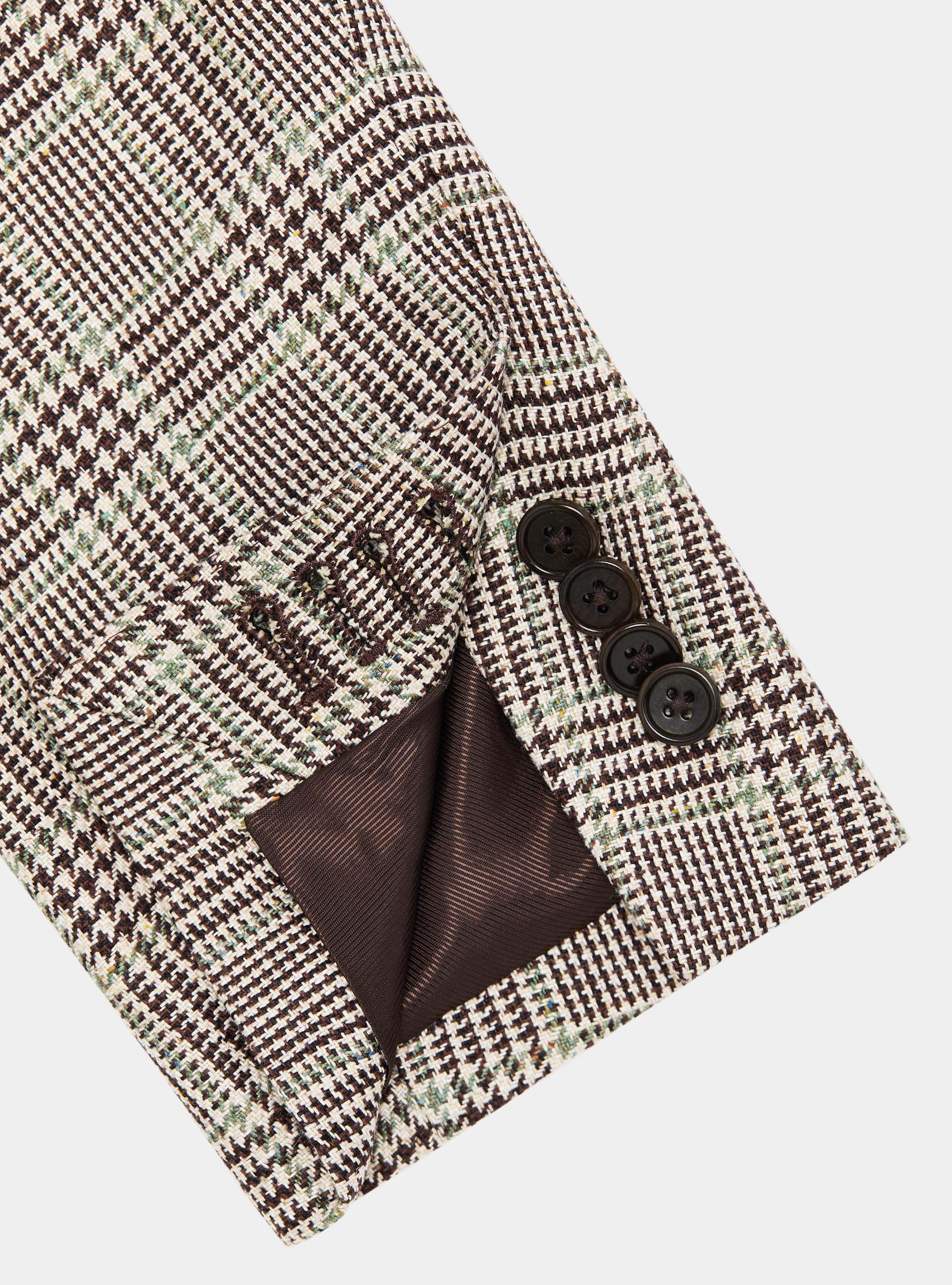 Giacca fantasia in pura seta, FANGO