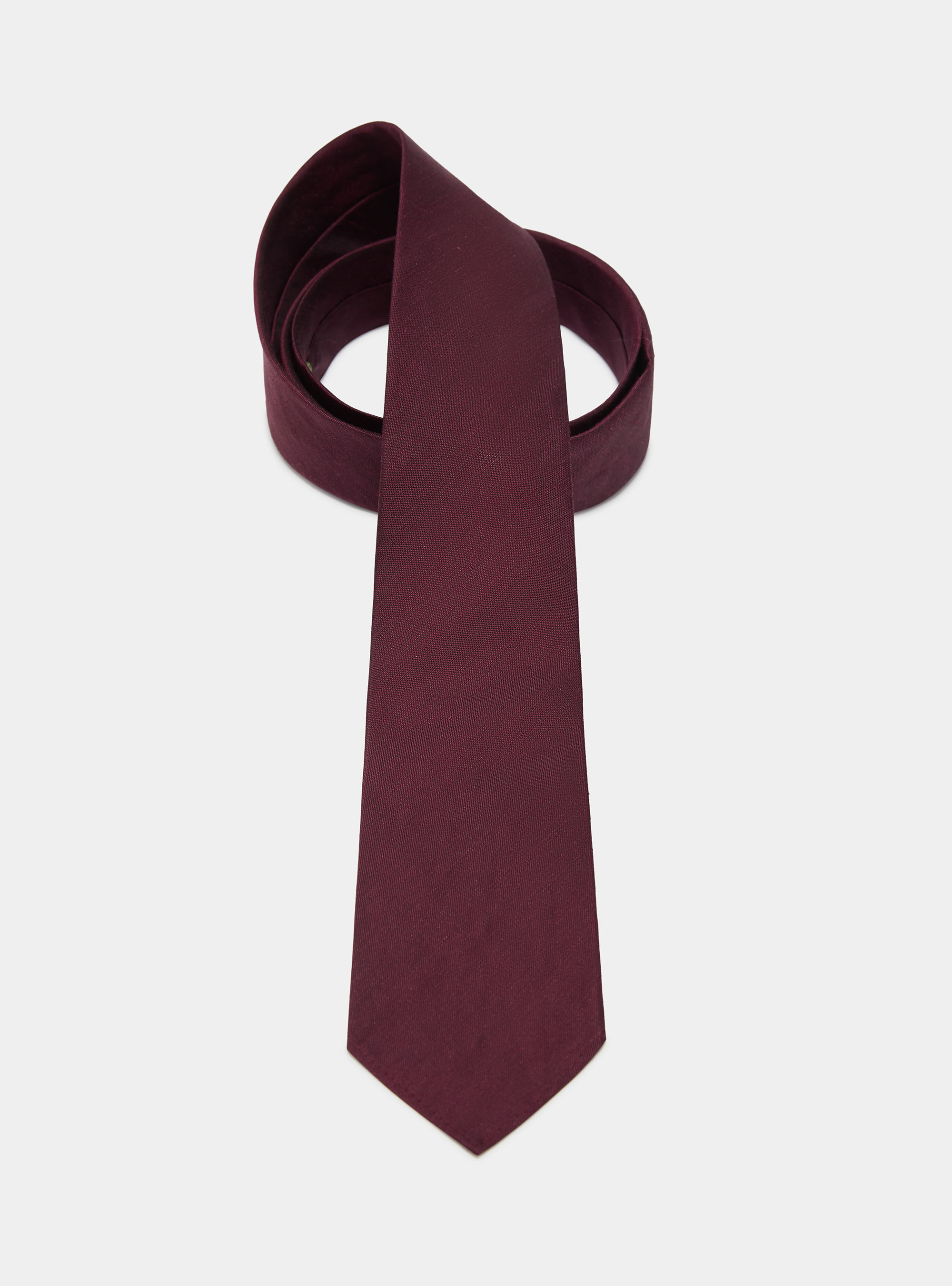 Silk and linen tie, BORDEAUX