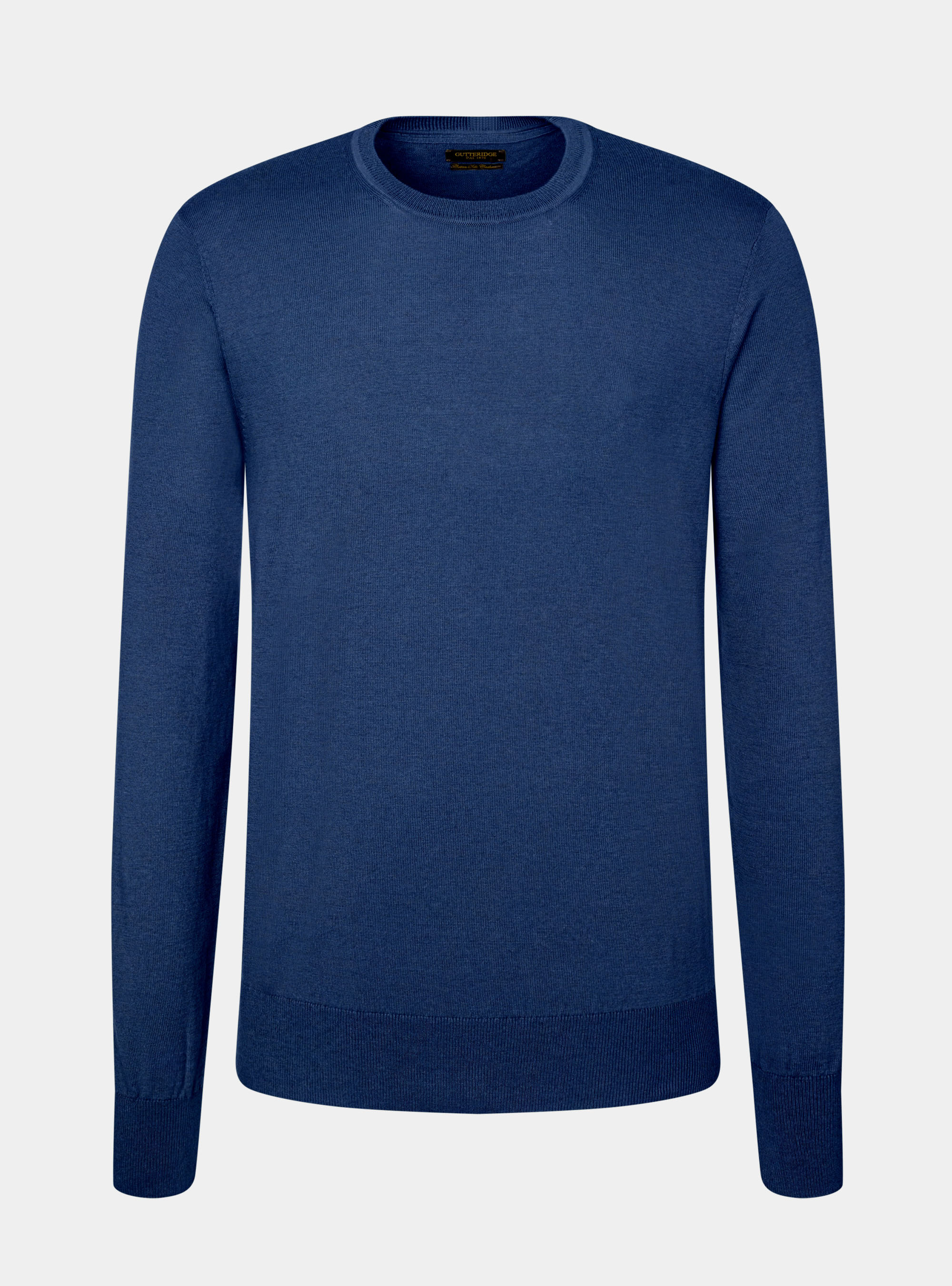 Maglia girocollo in seta e cotone, BLU ROYAL