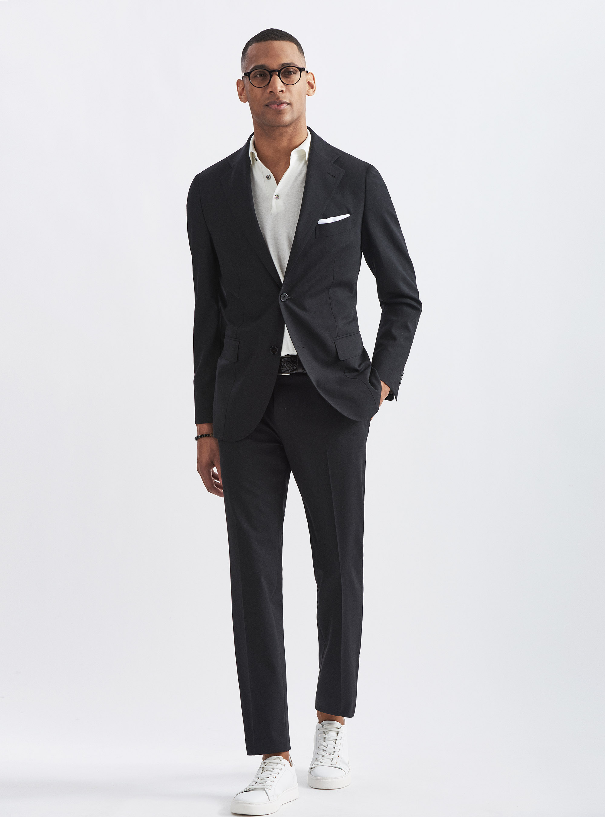 Giacca per abito in fresco lana, NERO