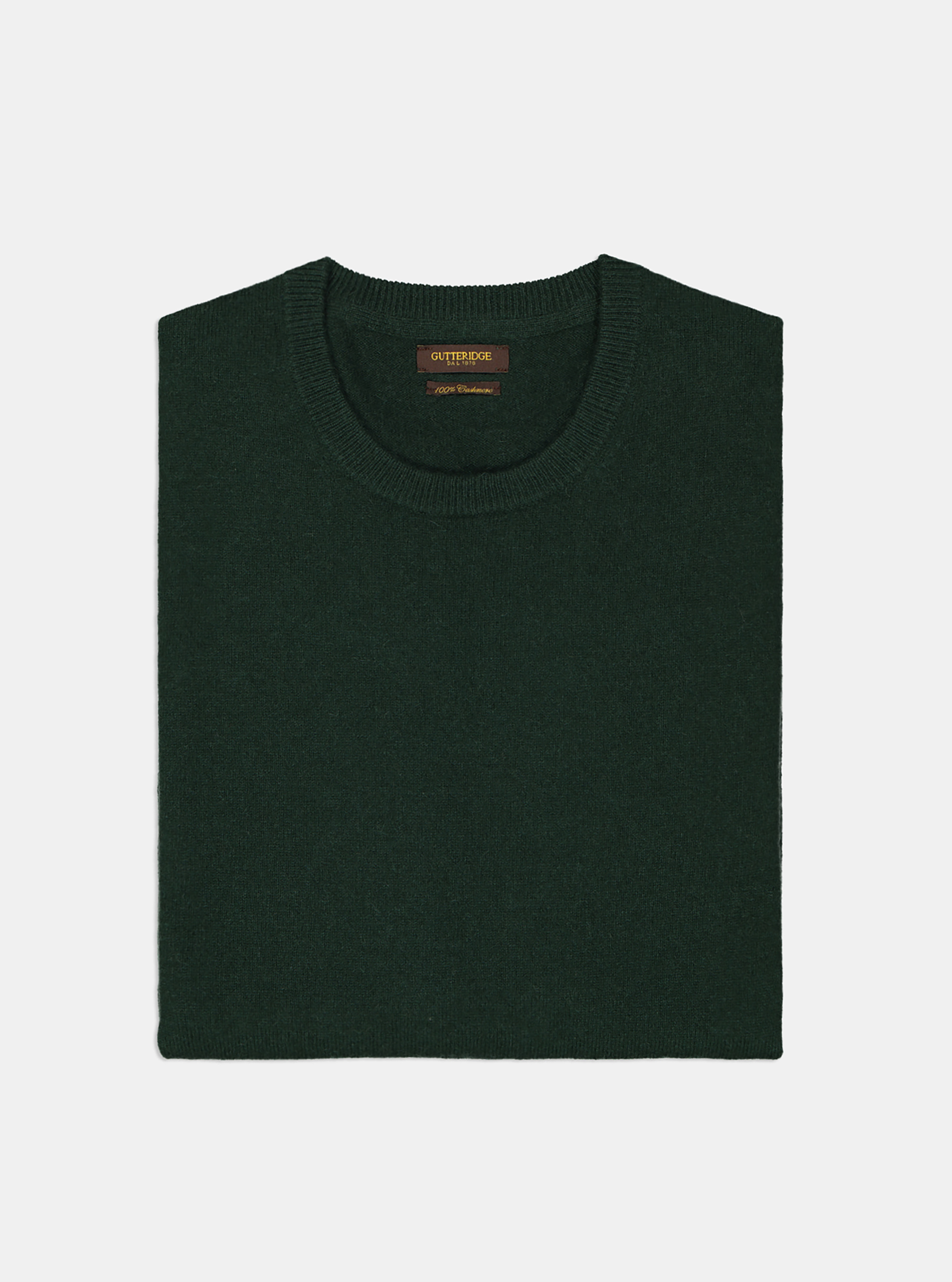 100% cashmere round neck sweater, GREEN