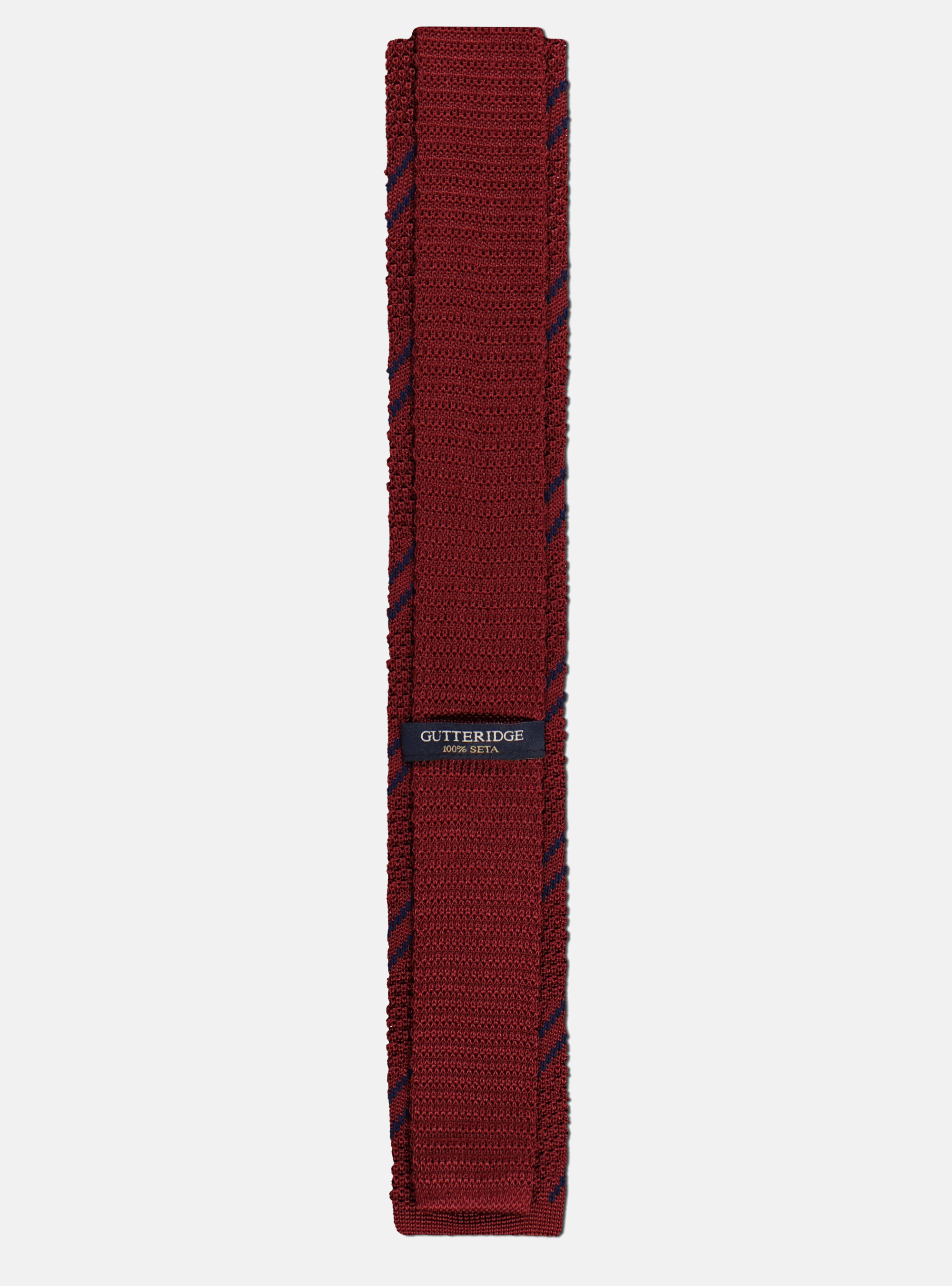 Knitted diagonal stripes tie, BORDEAUX