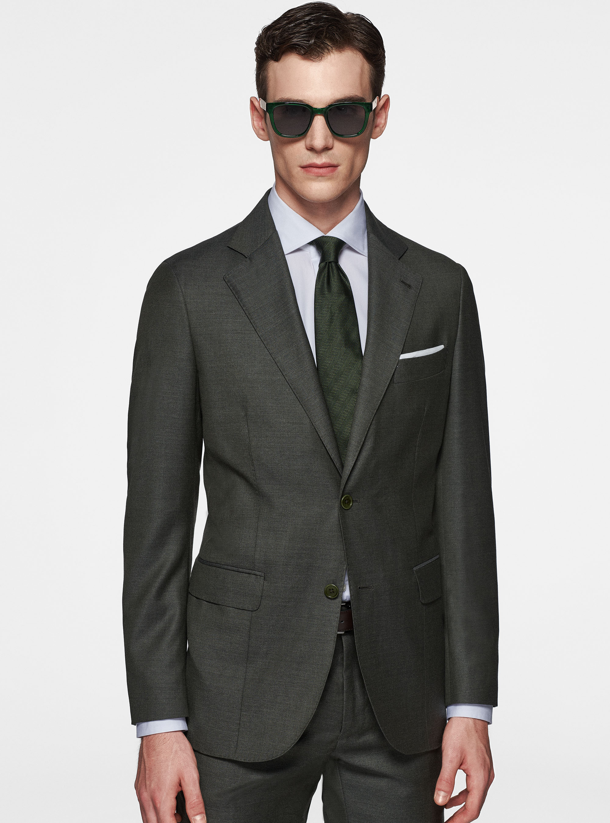 Gutteridge - Giacca in pura lana superfine 110's, Unisex, Verde, Taglia: 58