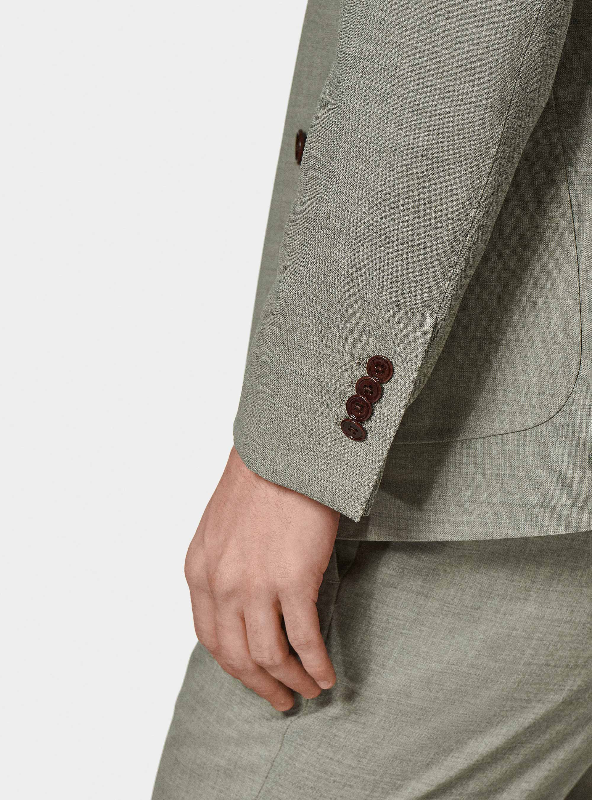 Zweireihige Jacke aus reiner Wolle von Vitale Barberis Canonico, ECRU 0560C