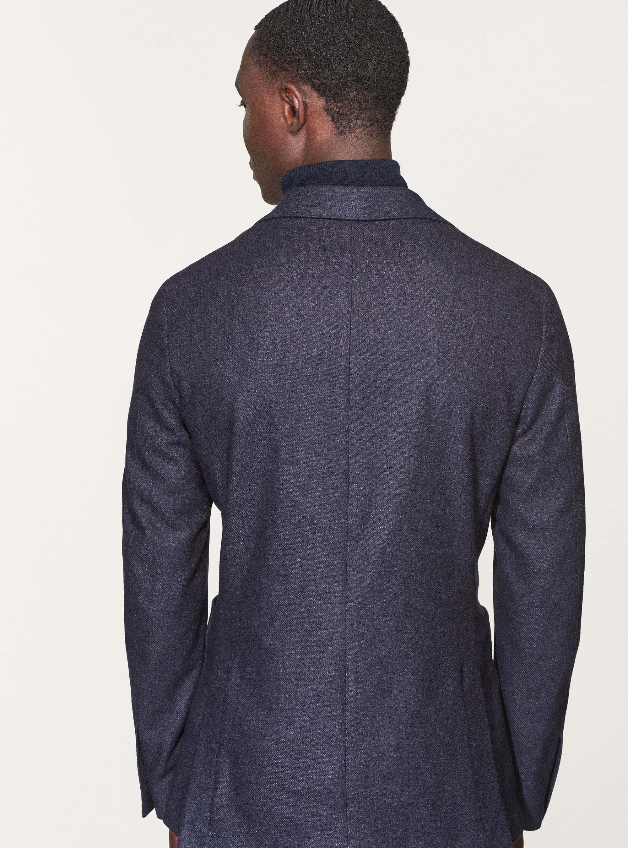 Giacca in flanella di misto lana, BLU NAVY