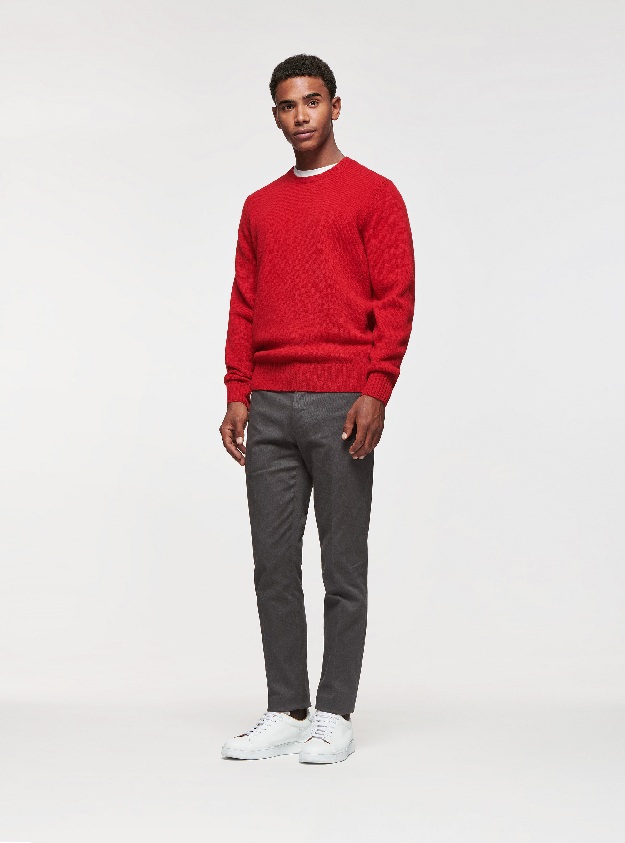 Maglia in pura lana Shetland, ROSSO