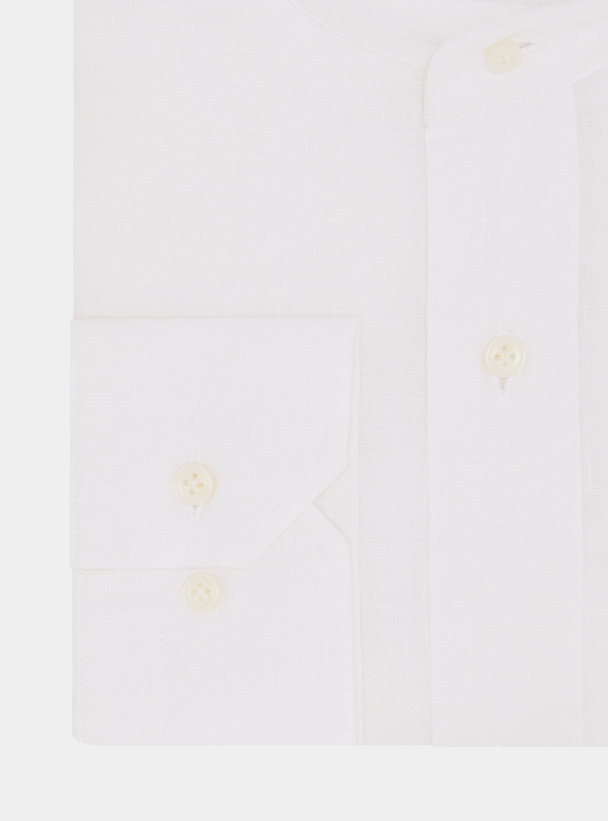 Camisa coreana en puro lino, BLANCO