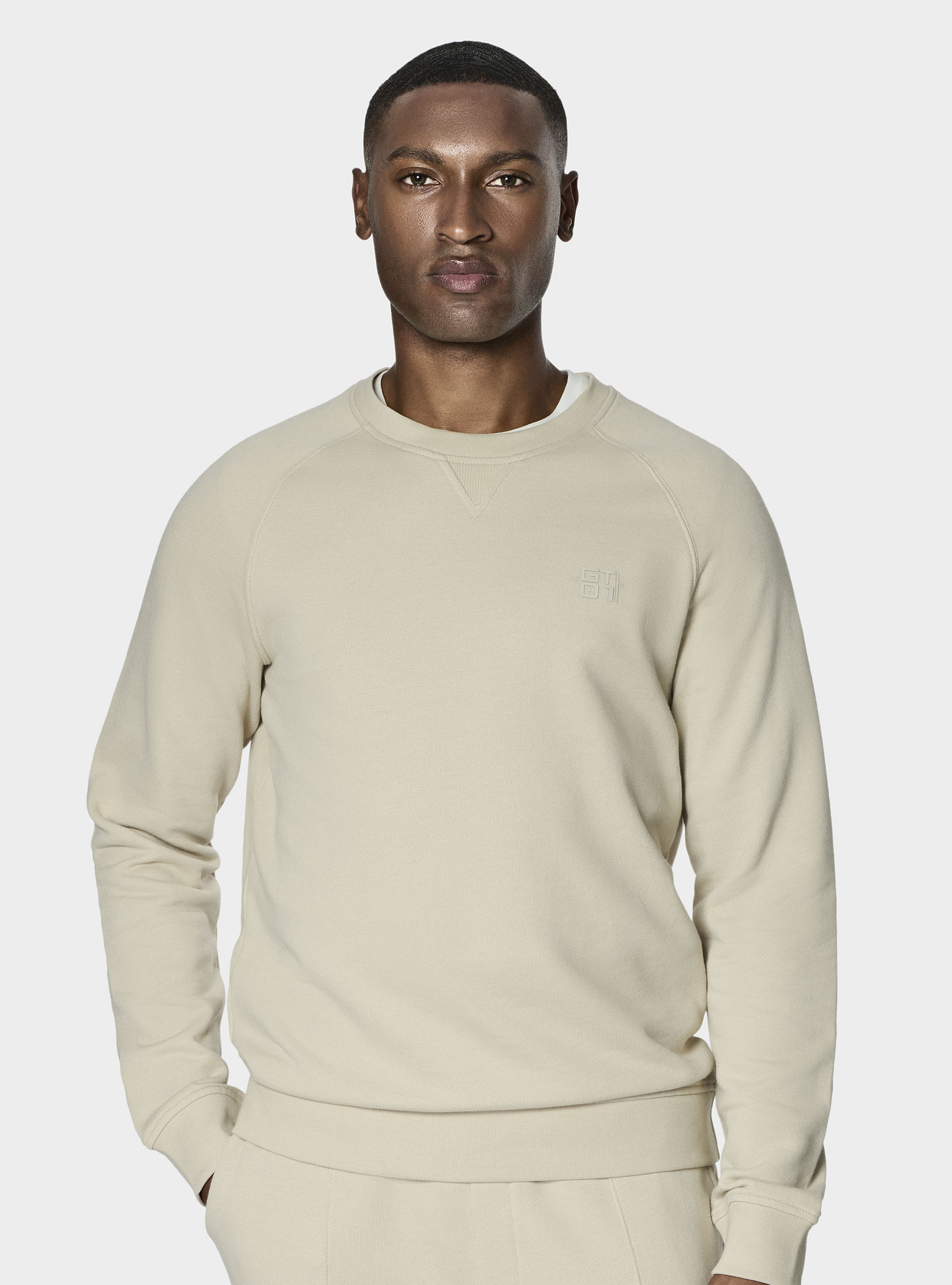 Basic round-neck sweatshirt GT01, ECRU 0536C