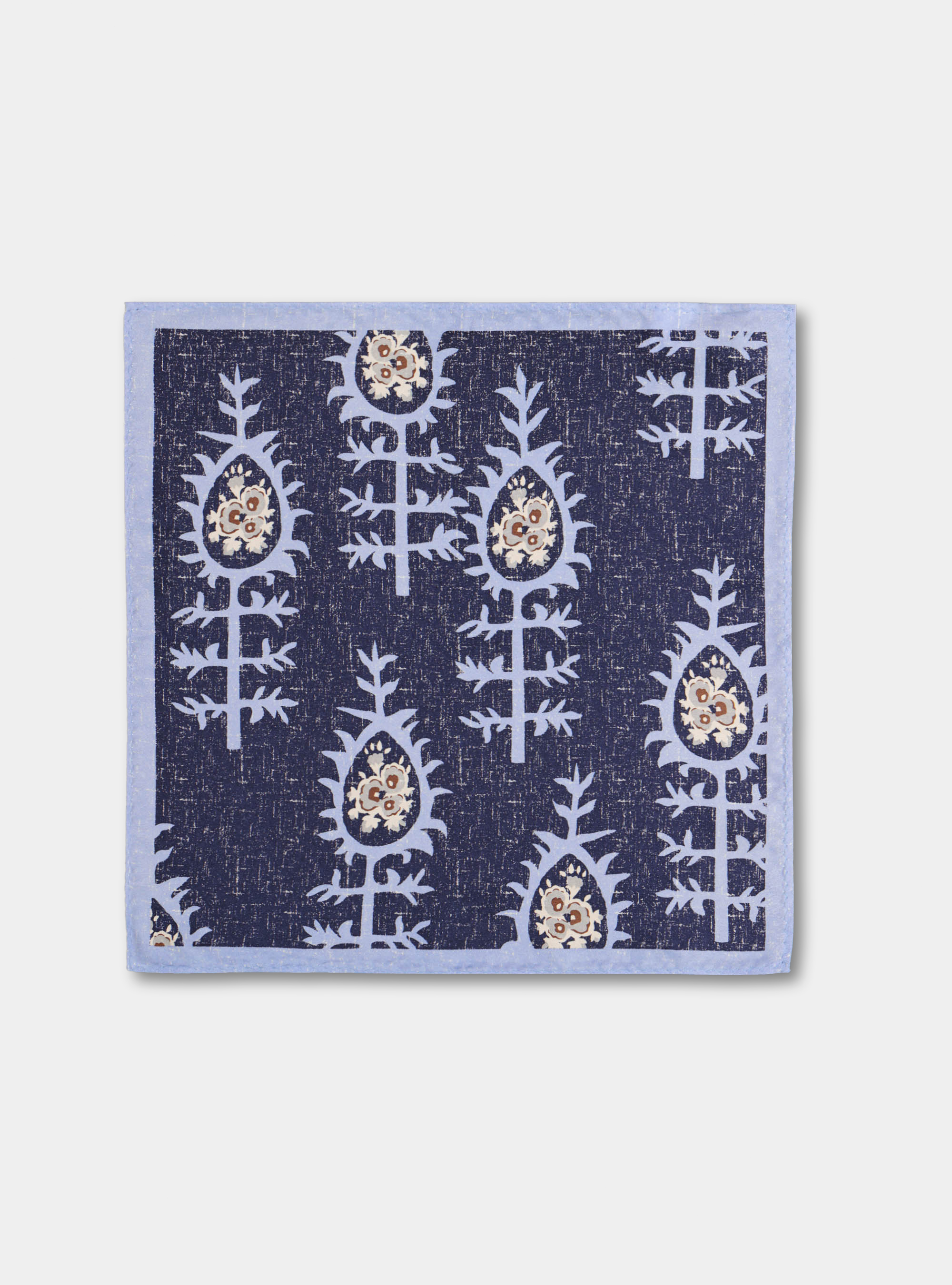 Macro pattern printed silk pochette, NAVY BLUE