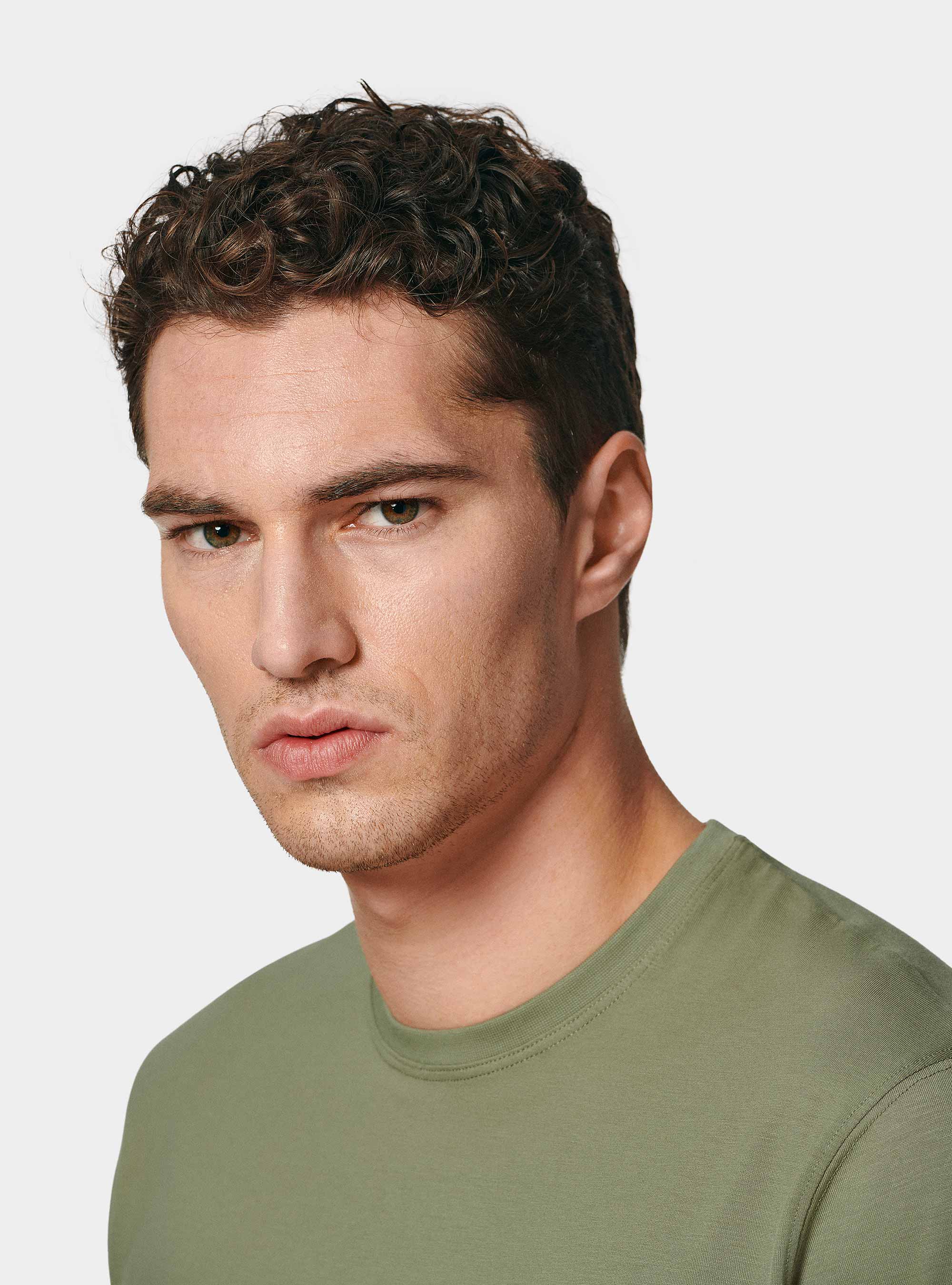 T-shirt mezza manica in cotone Supima, SALVIA 0602C