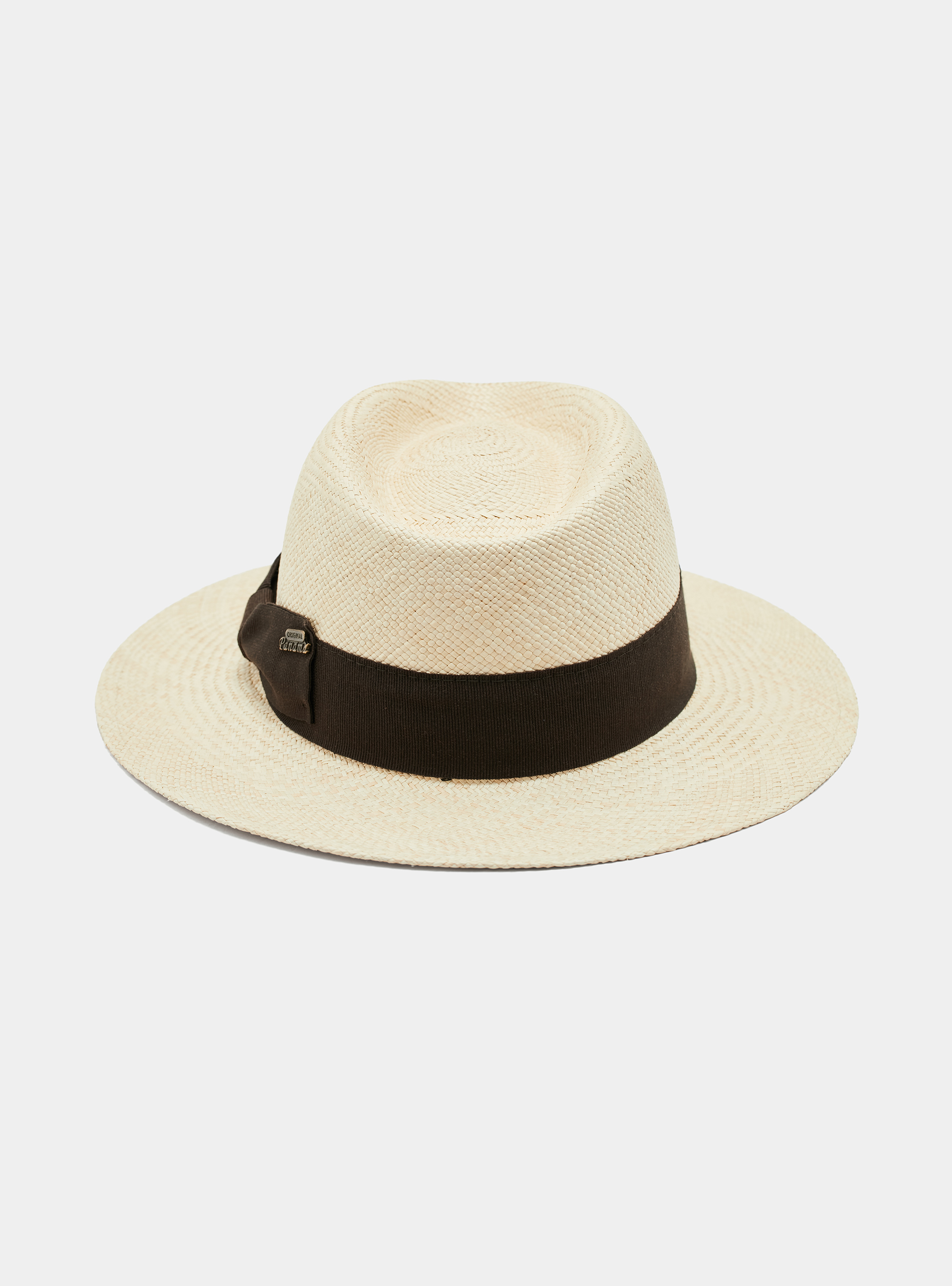 Cappello panama con fascia, ECRU/MARRONE EM01