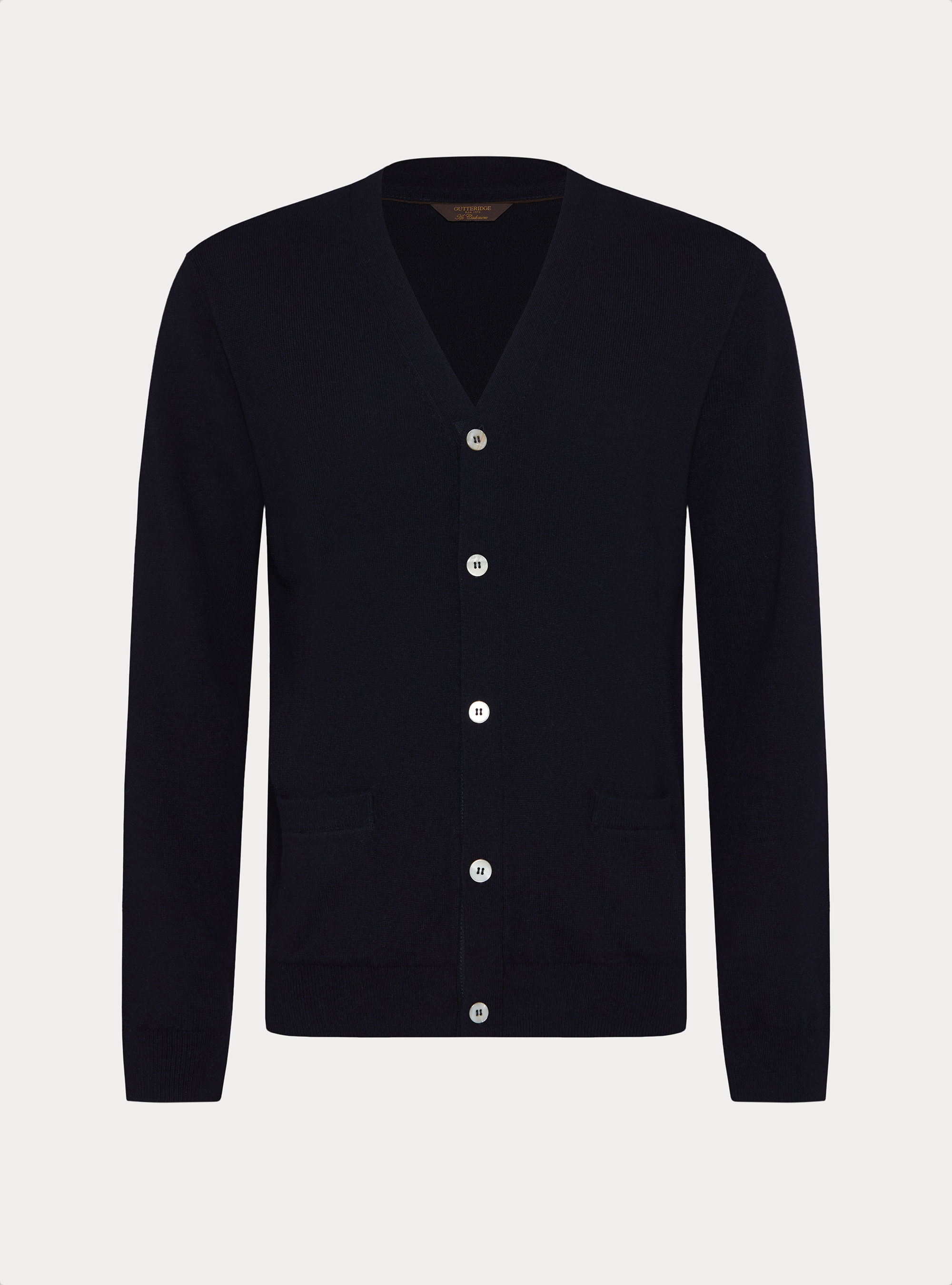 Cardigan in maglia con bottoni lambswool cashmere, BLU NAVY