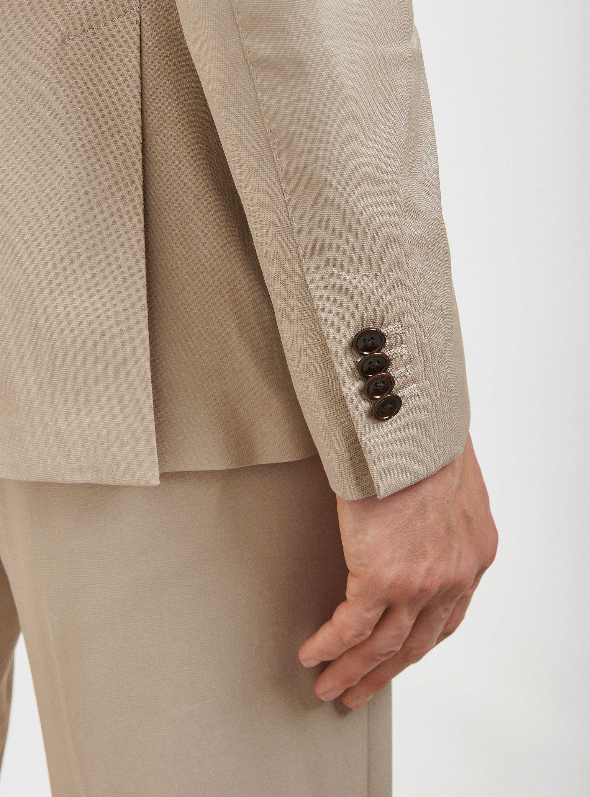 Armoured cotton suit blazer, SAND