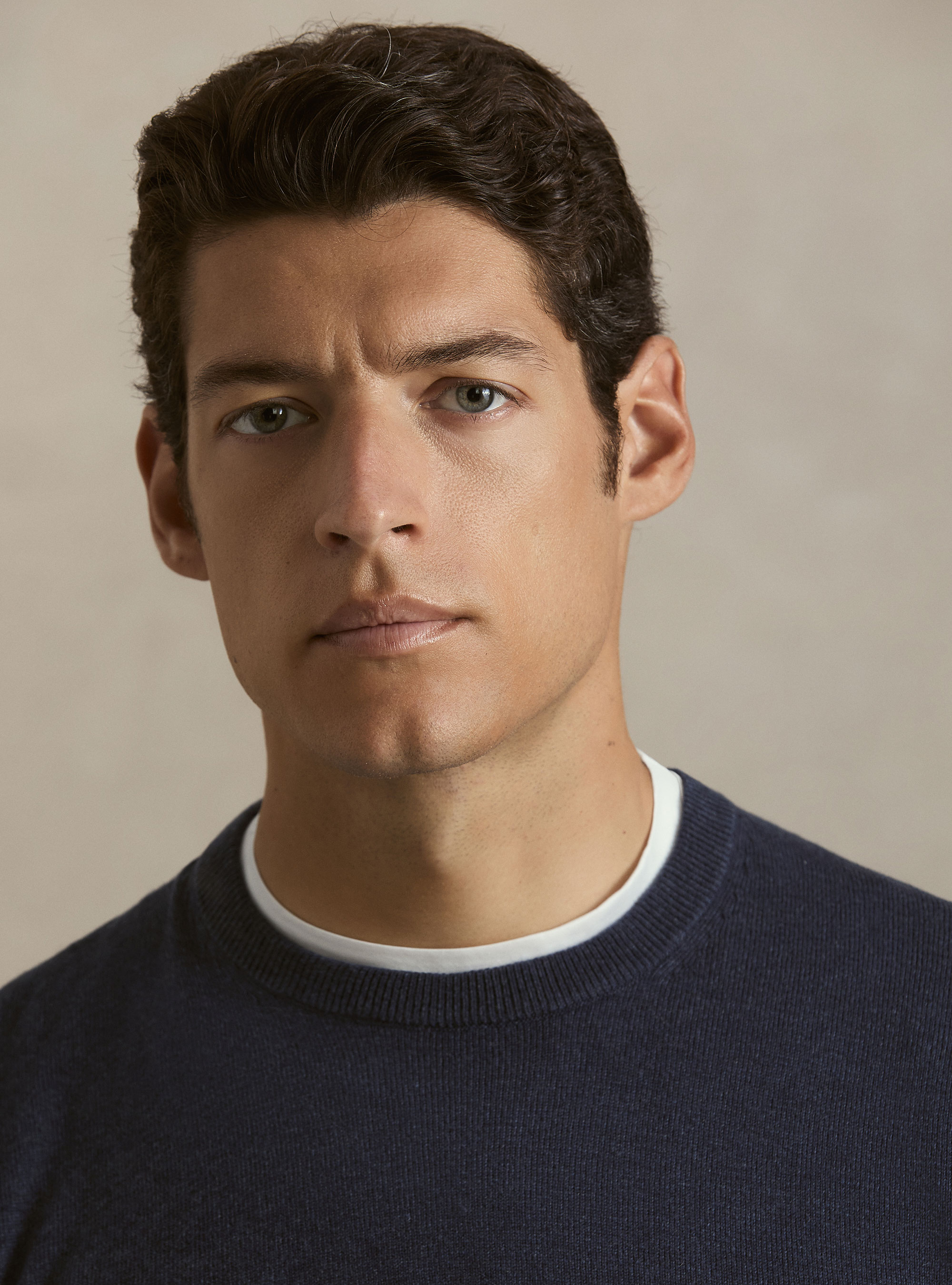 Girocollo in maglia in lana poliammide cashmere, INK