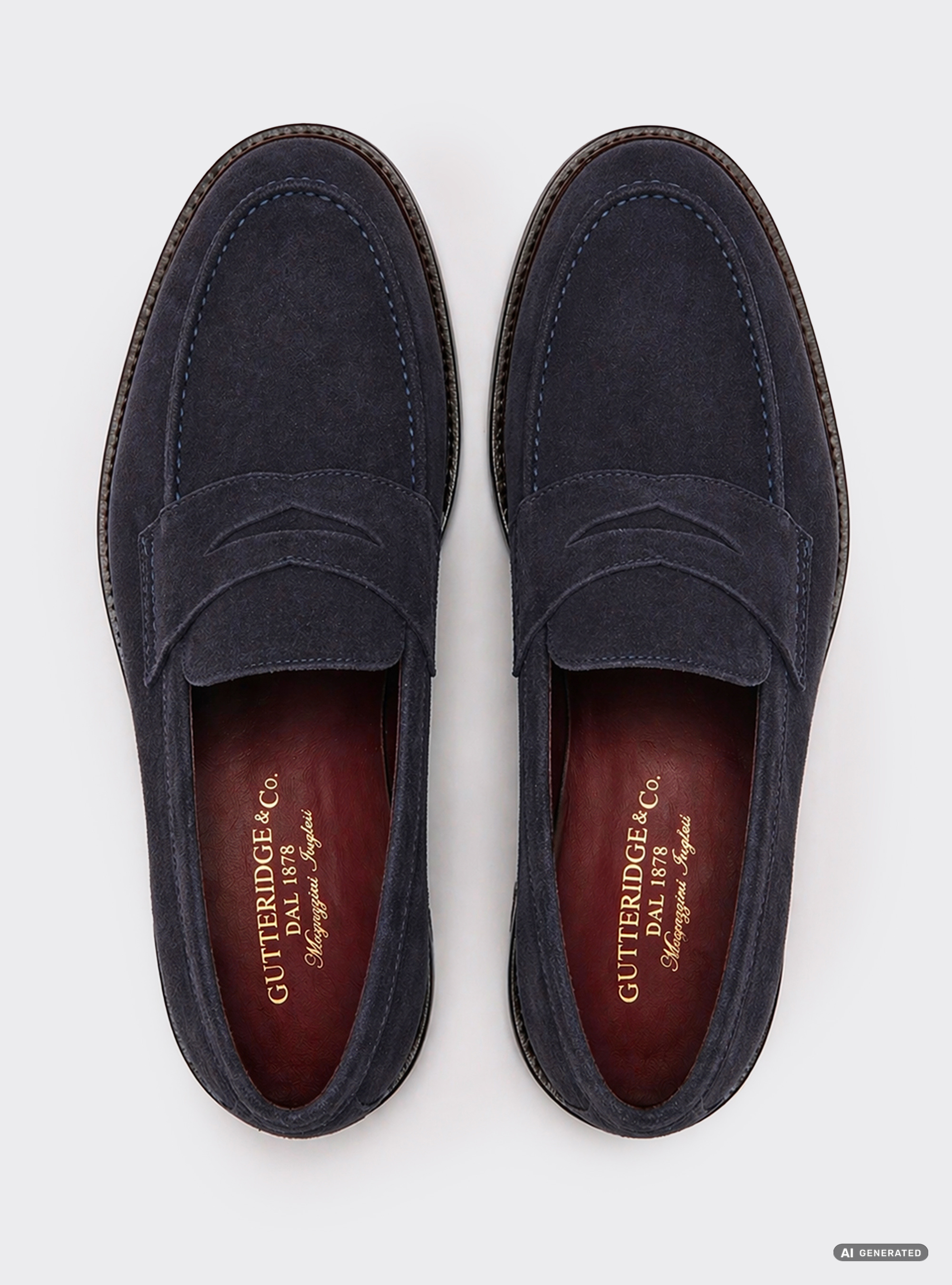 Mocassino in suede, NAVY BLUE