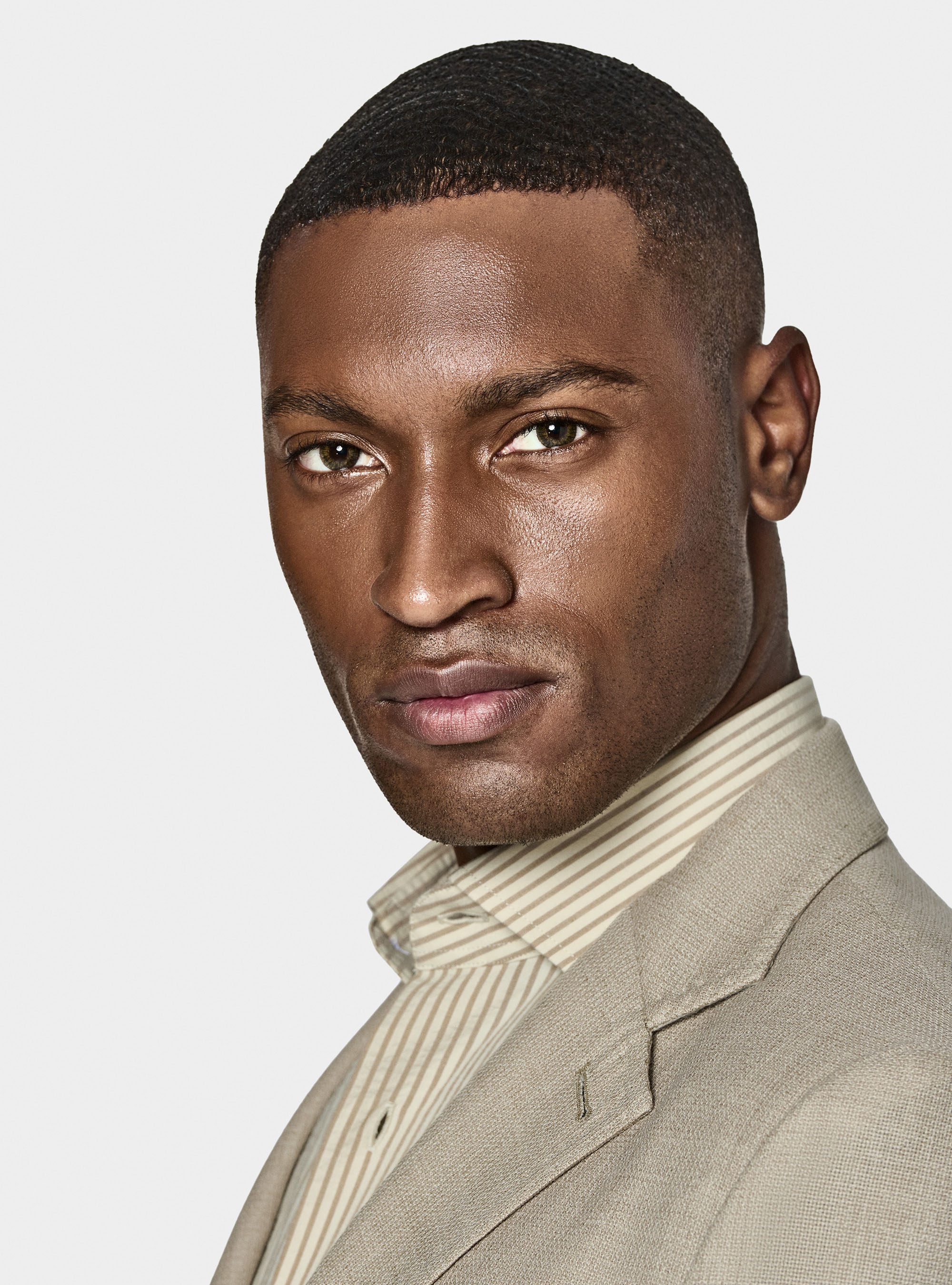 Micro-textured pure wool blazer, ECRU