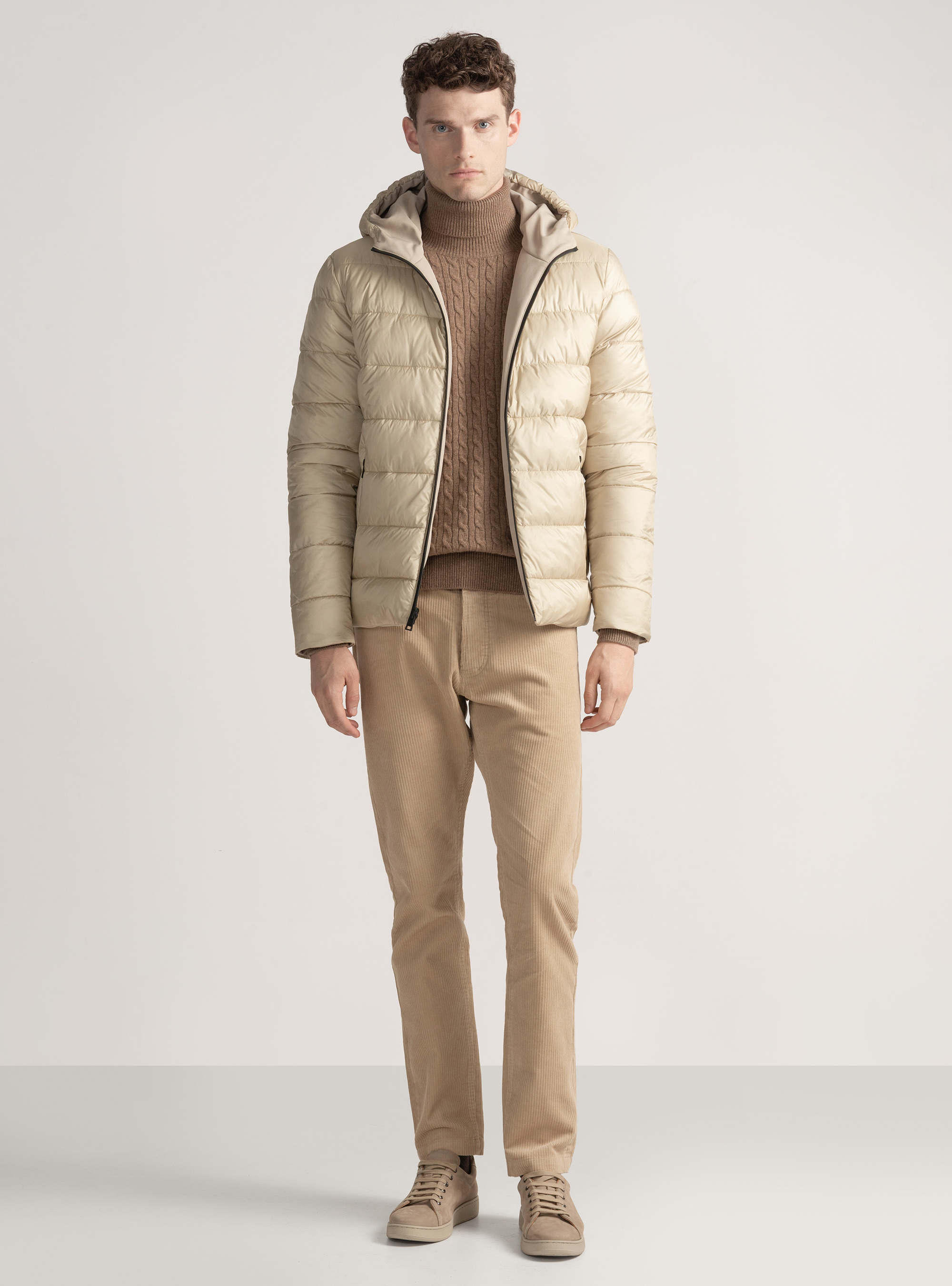 Giubbotto tecnico reversibile con cappuccio, SABBIA