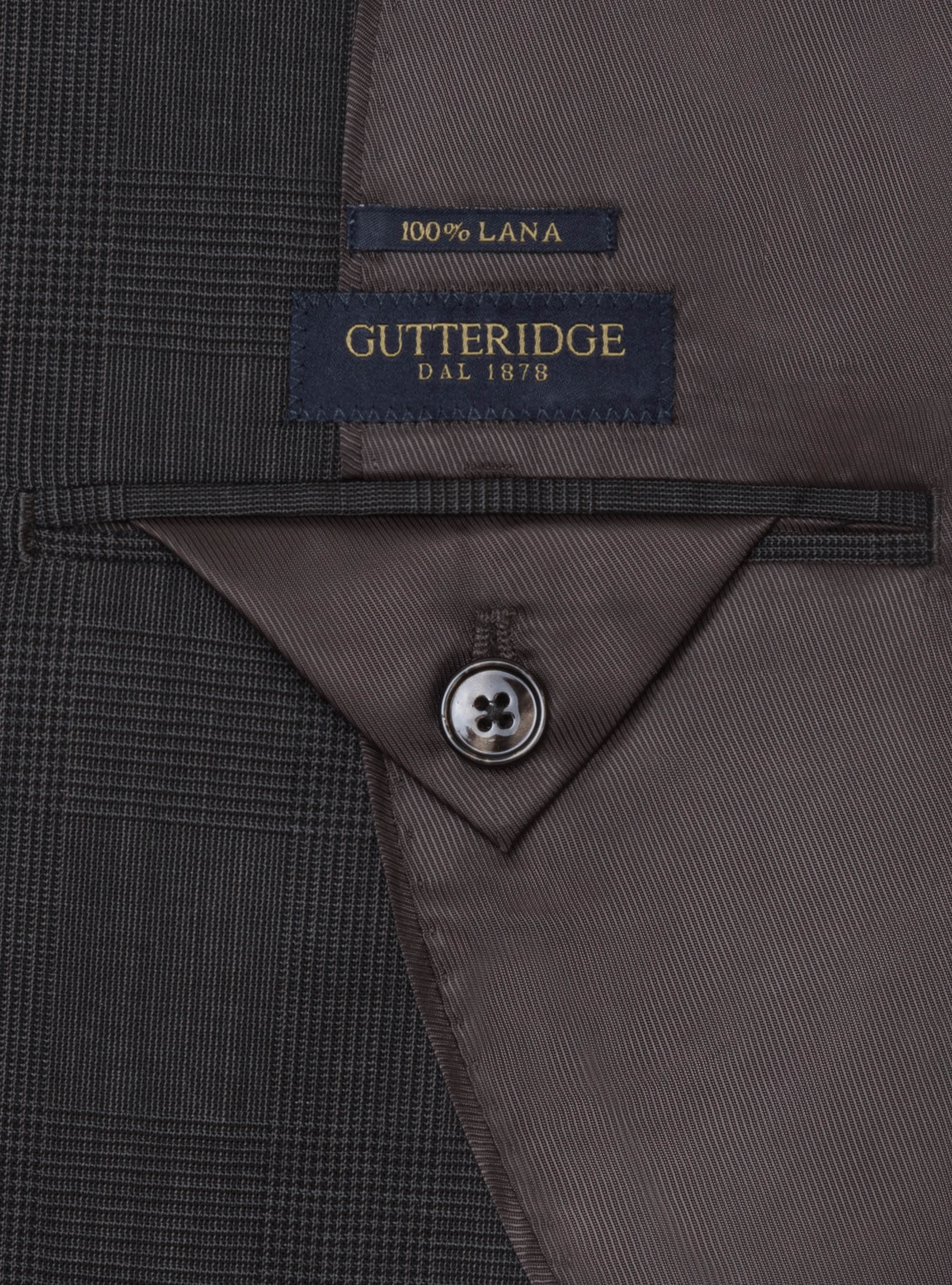 Prince of Wales suit blazer in pure wool Marlane, BROWN
