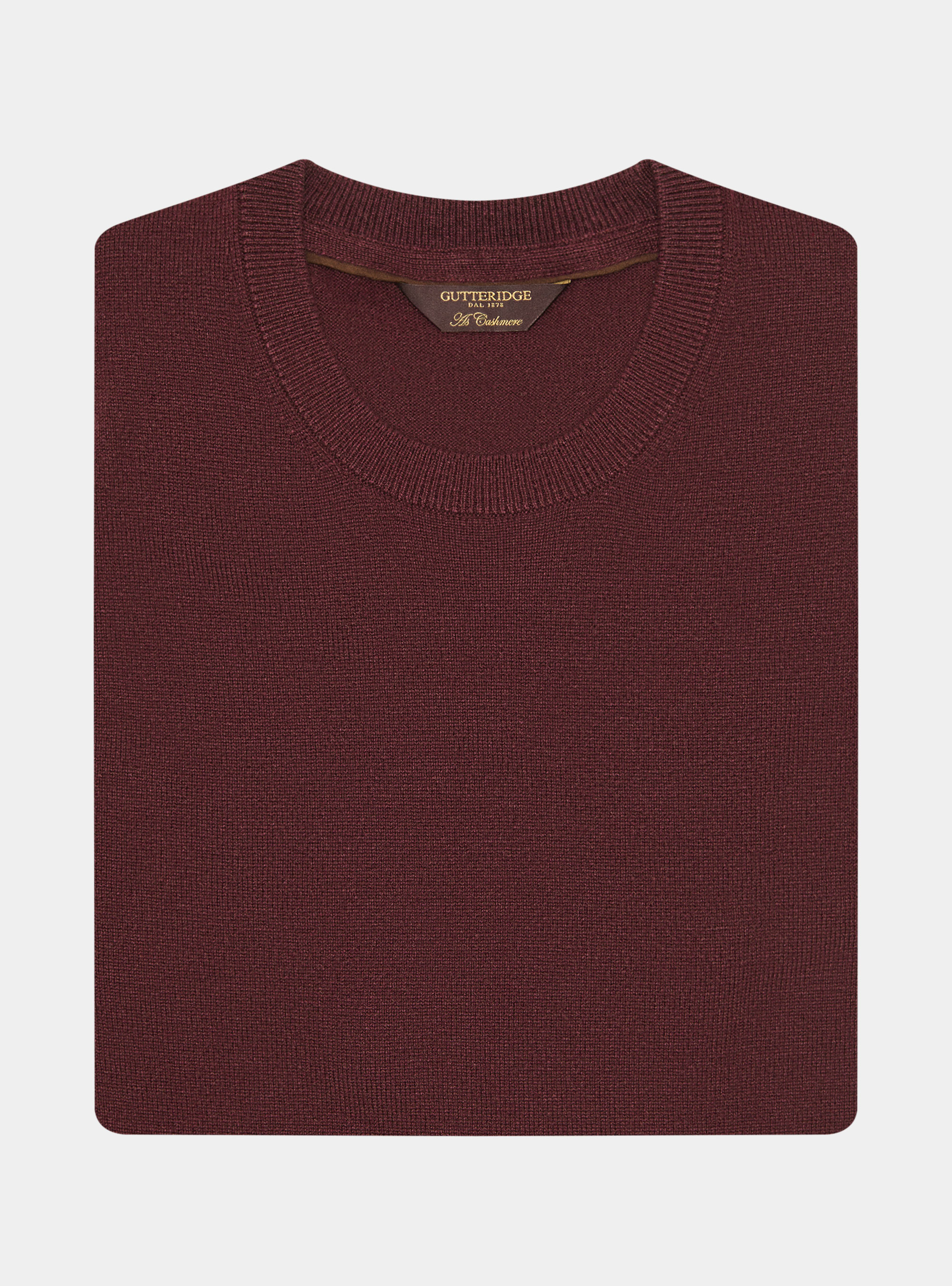 Tricot à col ras du cou en laine mélangée, BORDEAUX