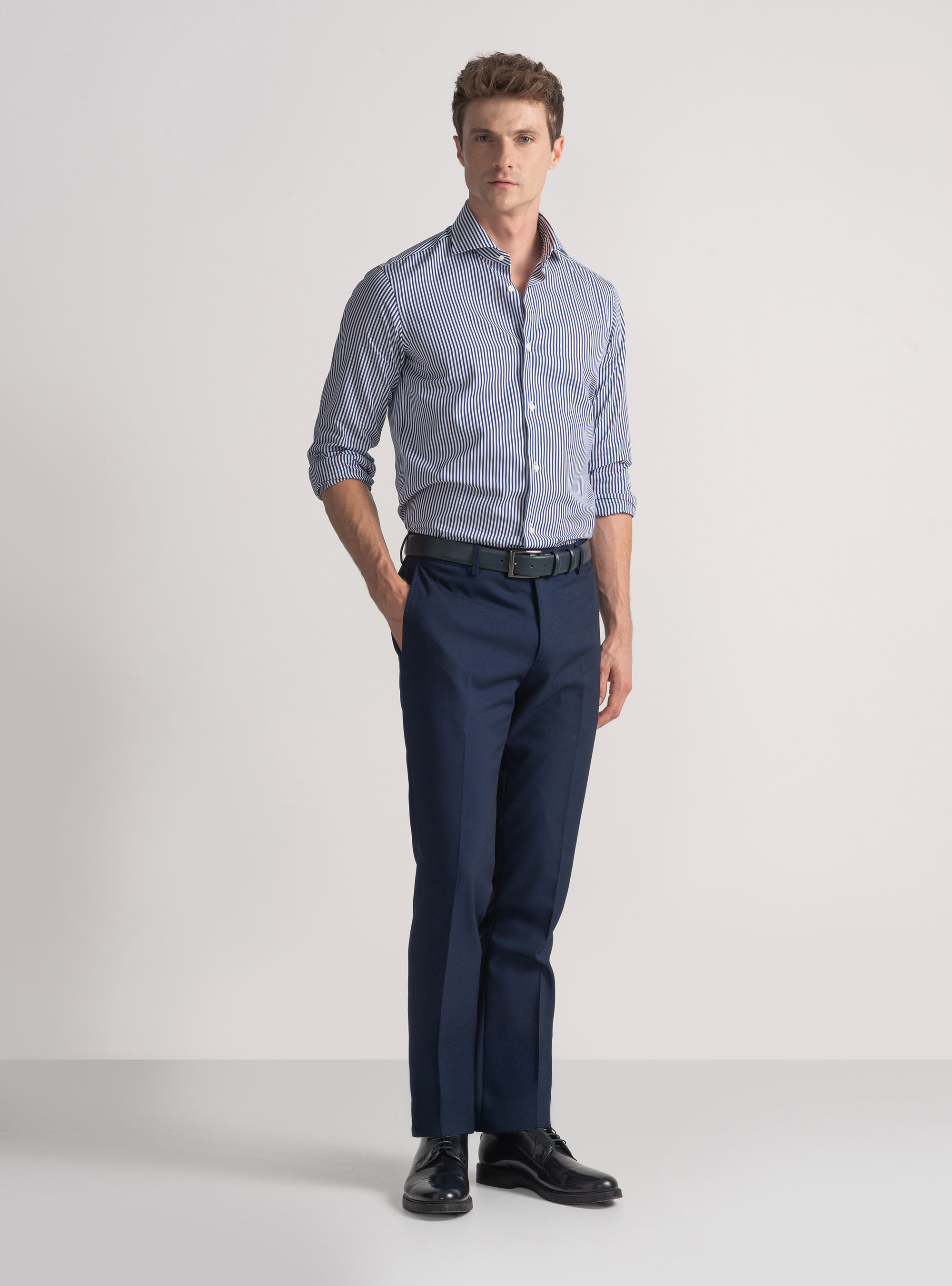 Pantalones de traje ojo de perdiz, AZUL MARINO