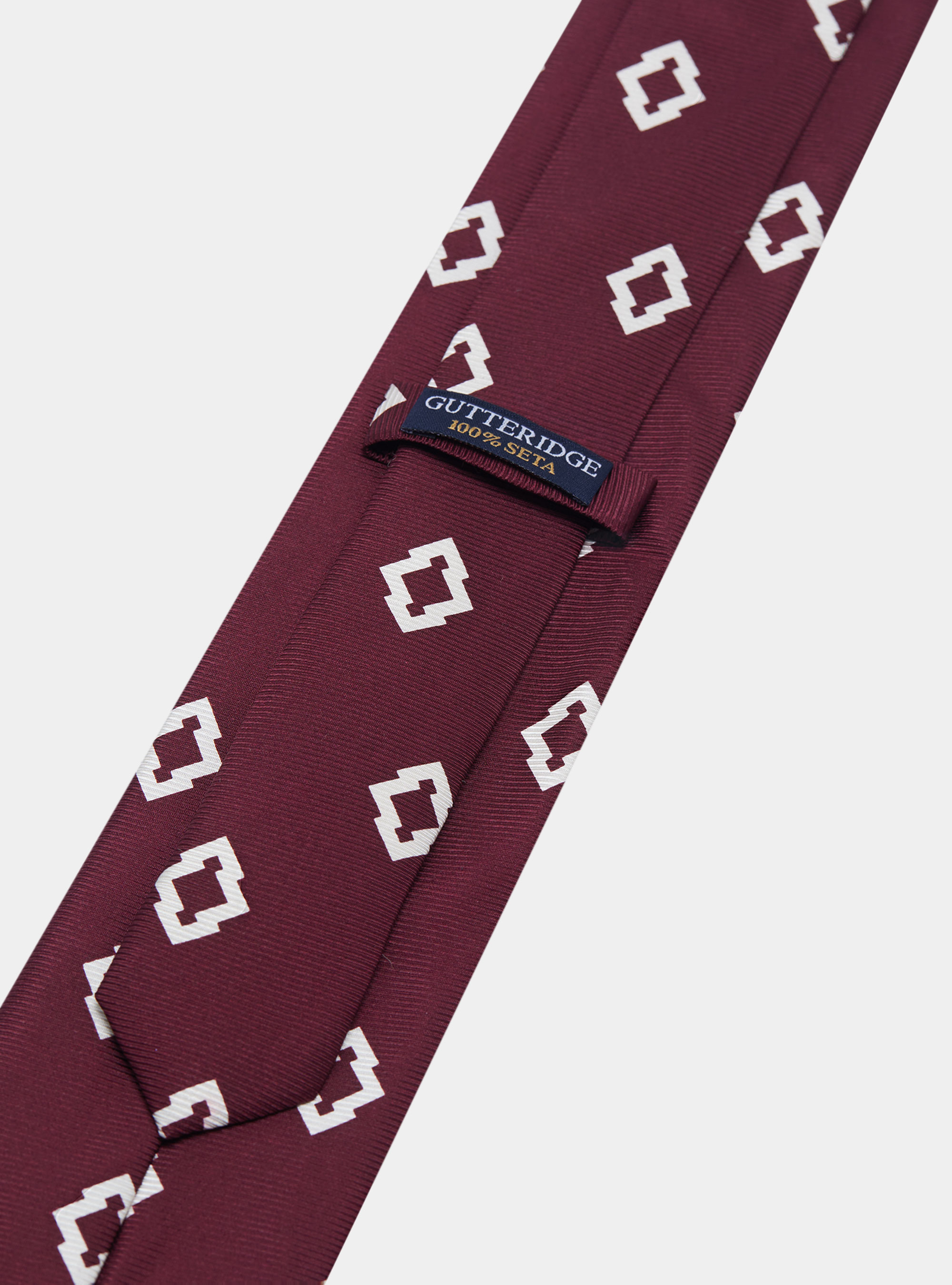 Cravatta in seta con motivo etnico, BORDEAUX 0302C
