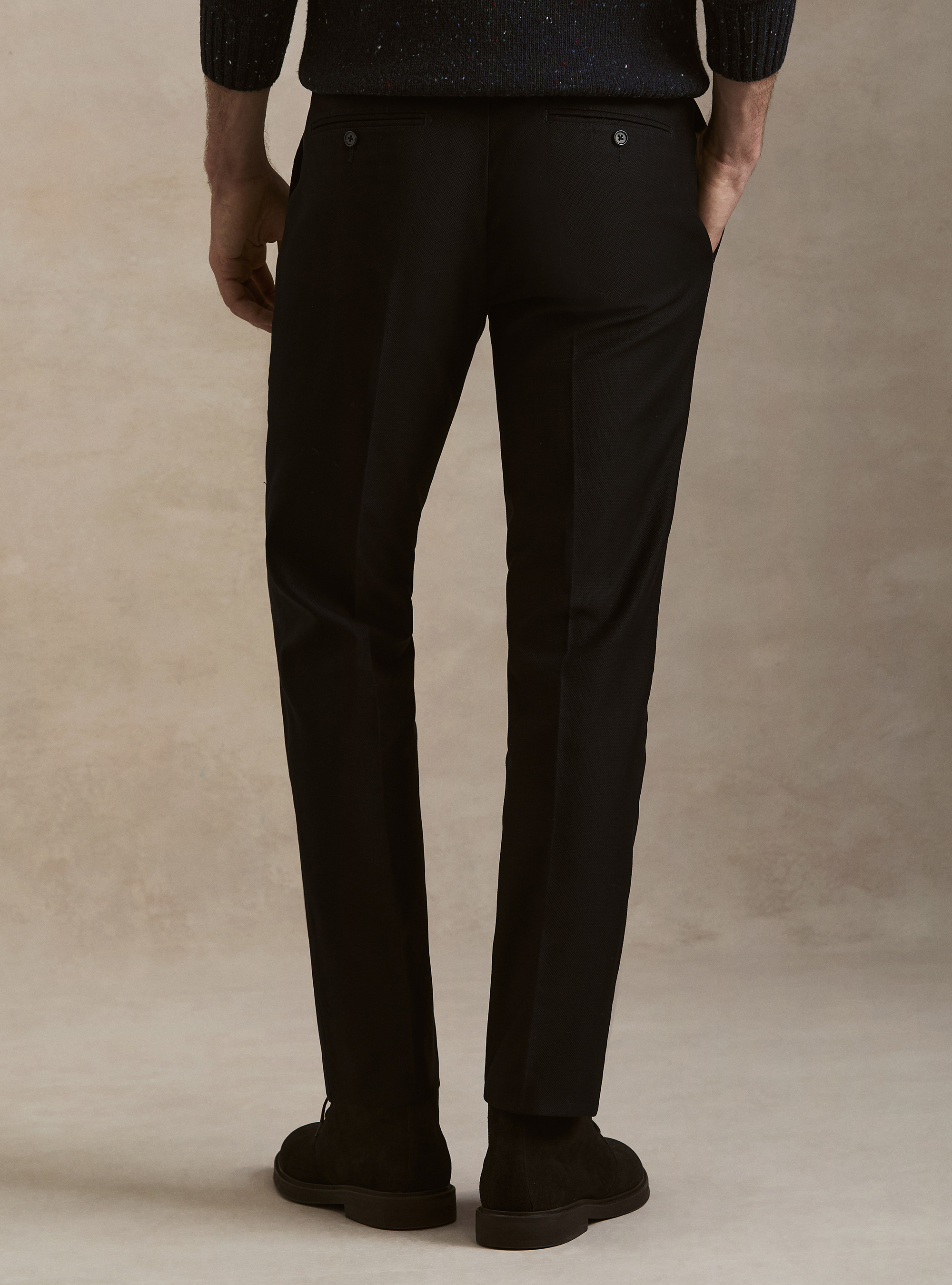 Pantaloni chino in cotone armaturato, BLU NAVY