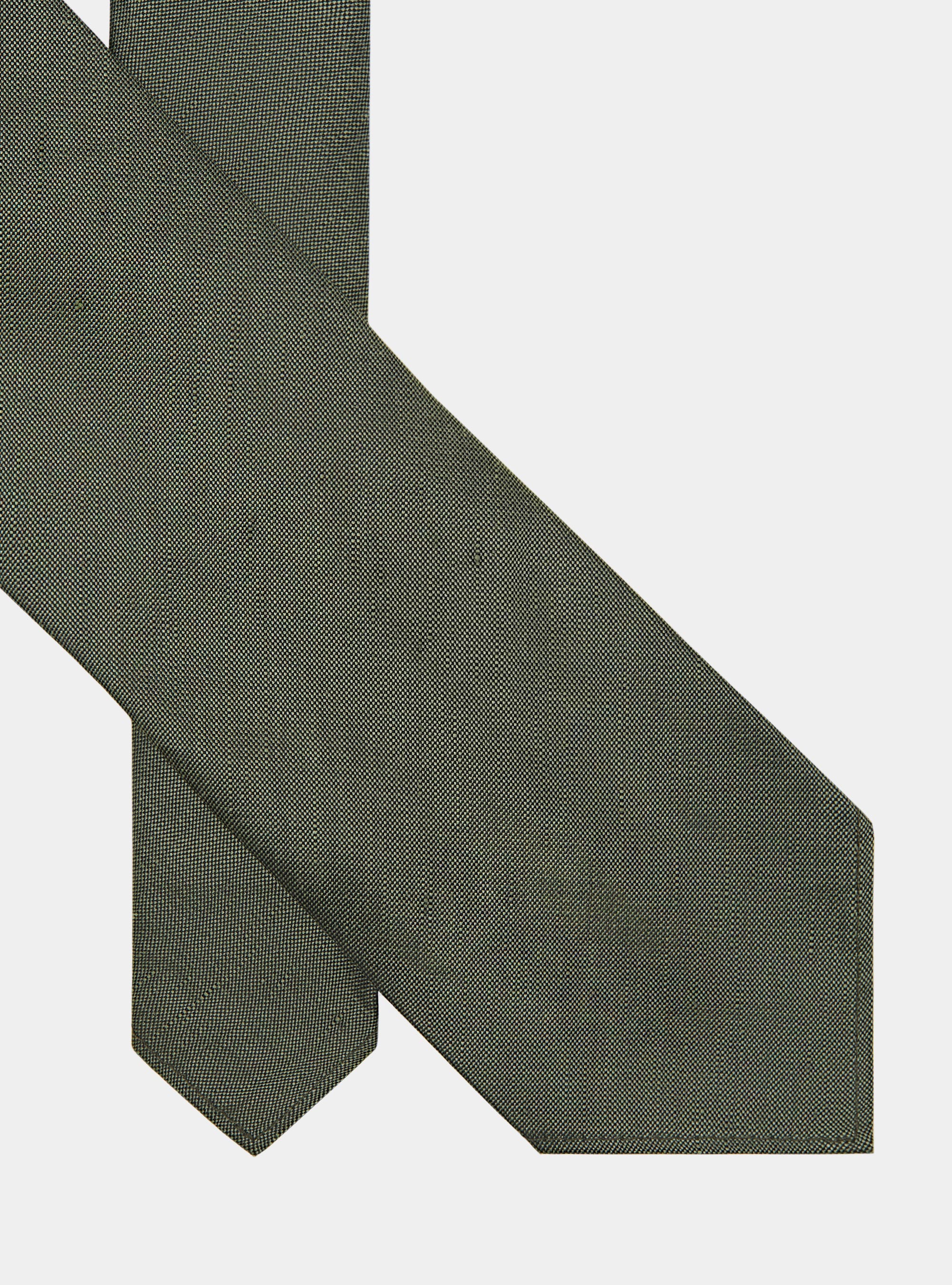 Cravate en soie et lin, SALVIA 0602C