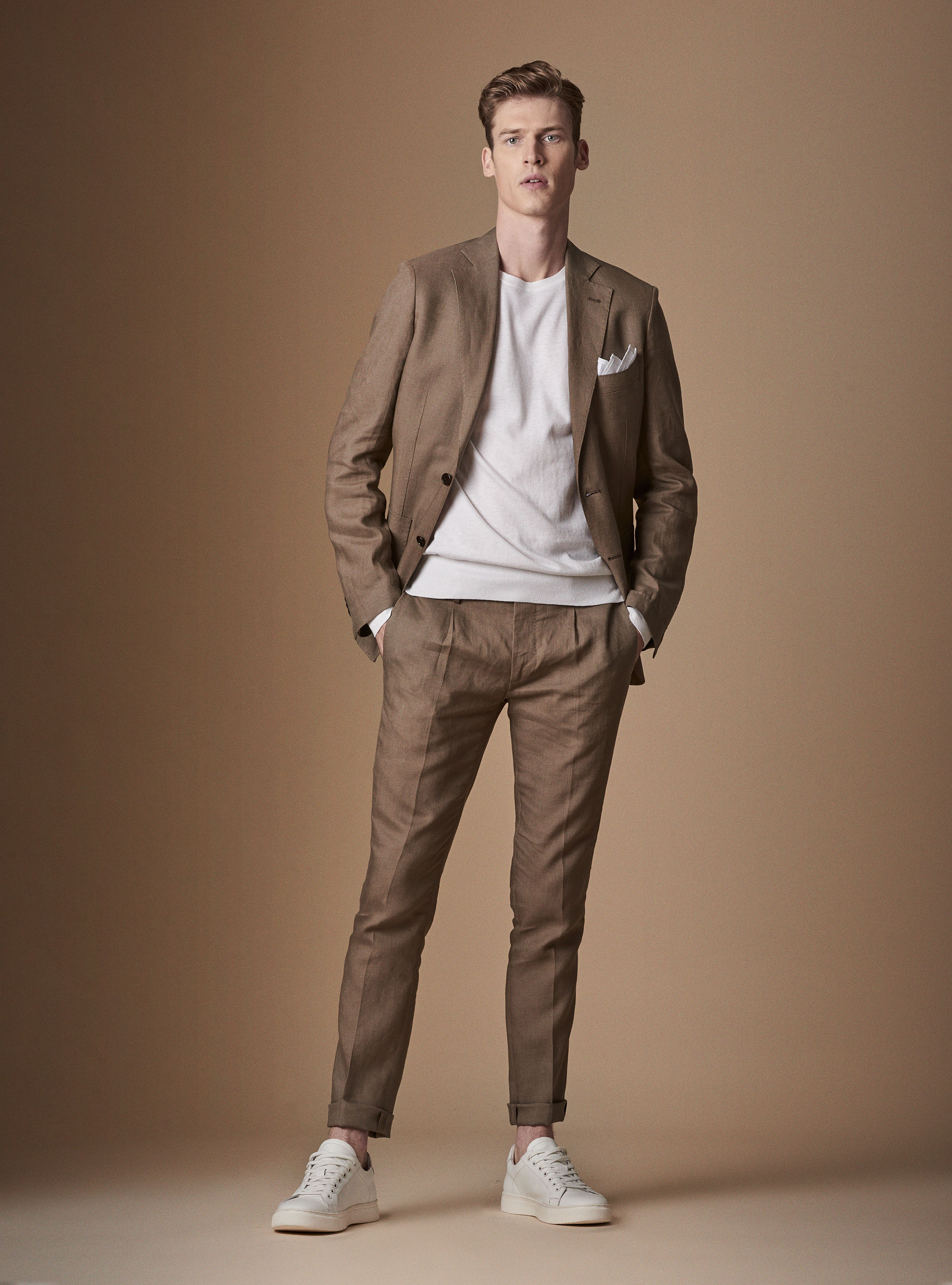 Cotton silk and cashmere round neck basic jersey, WHITE