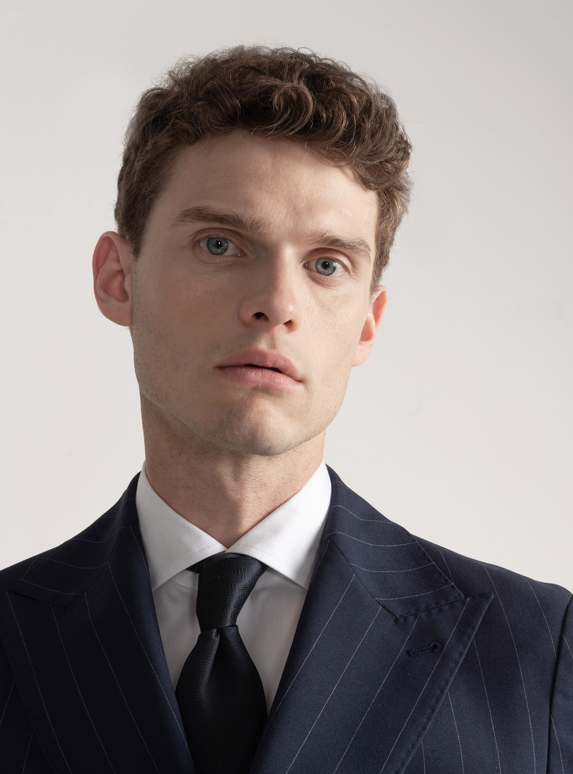 Giacca doppiopetto per abito gessato, BLU NAVY