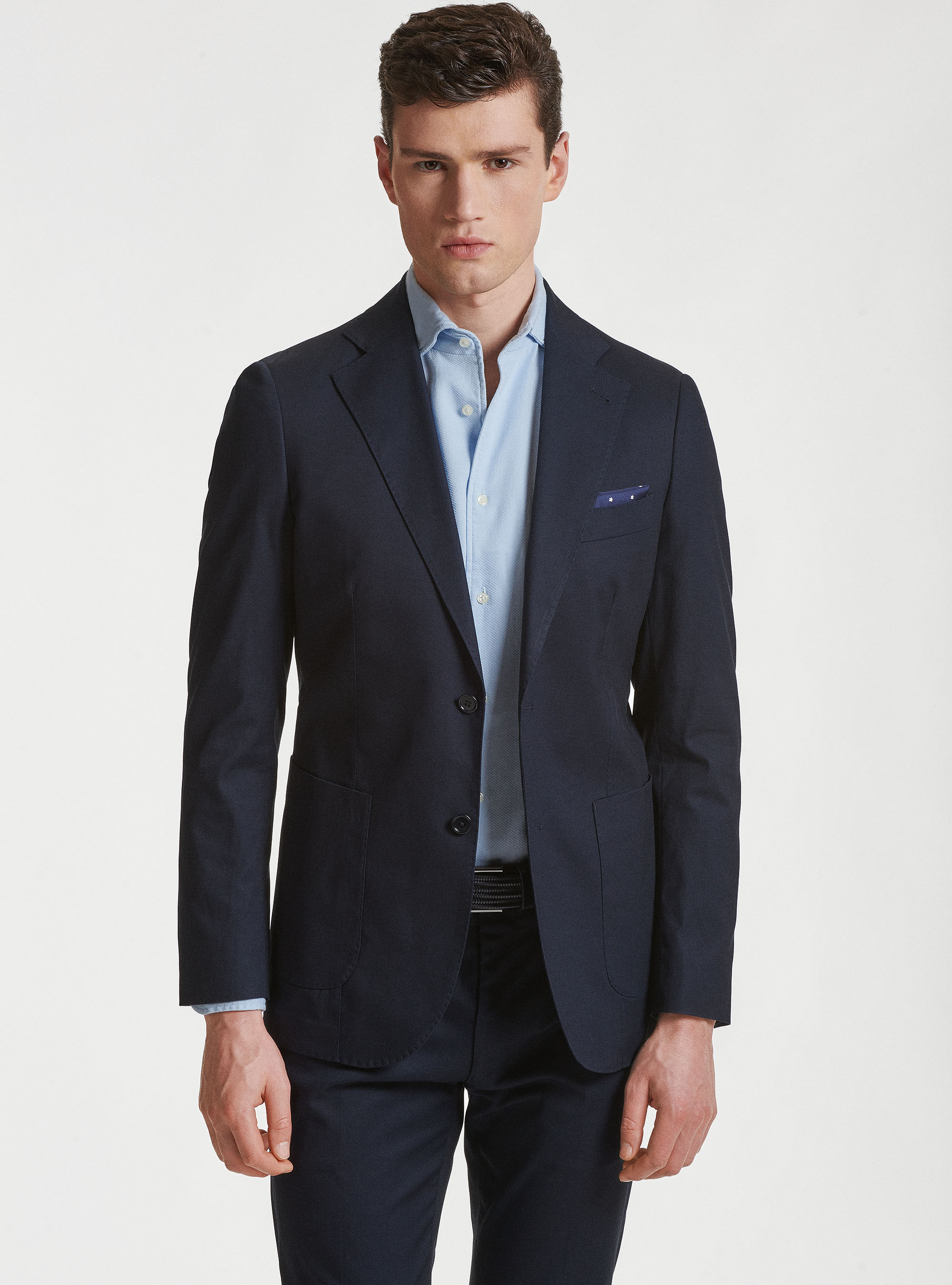 Giacca per abito in cotone armaturato, BLU NAVY