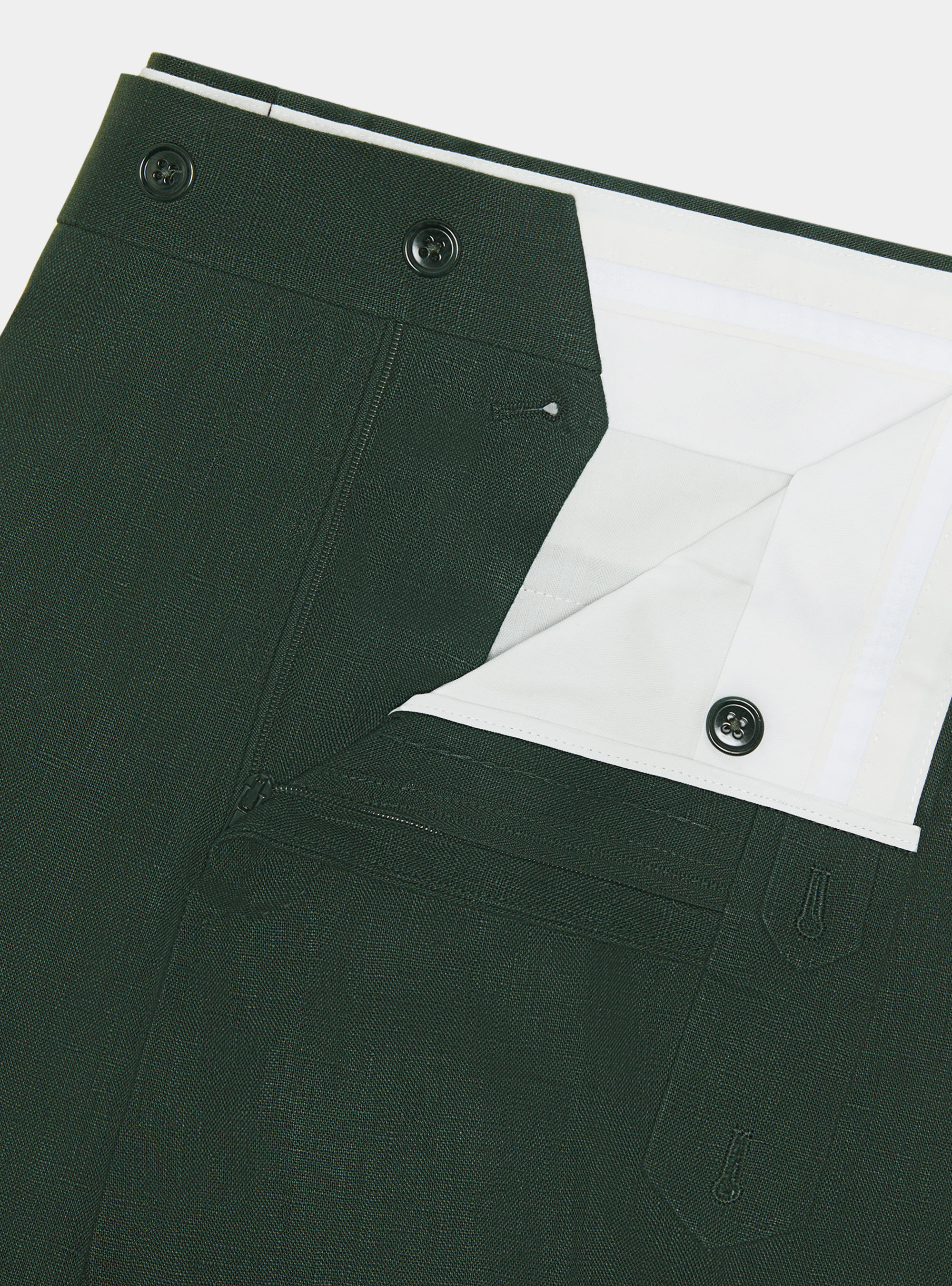 Pantaloni abito in puro lino, VERDE