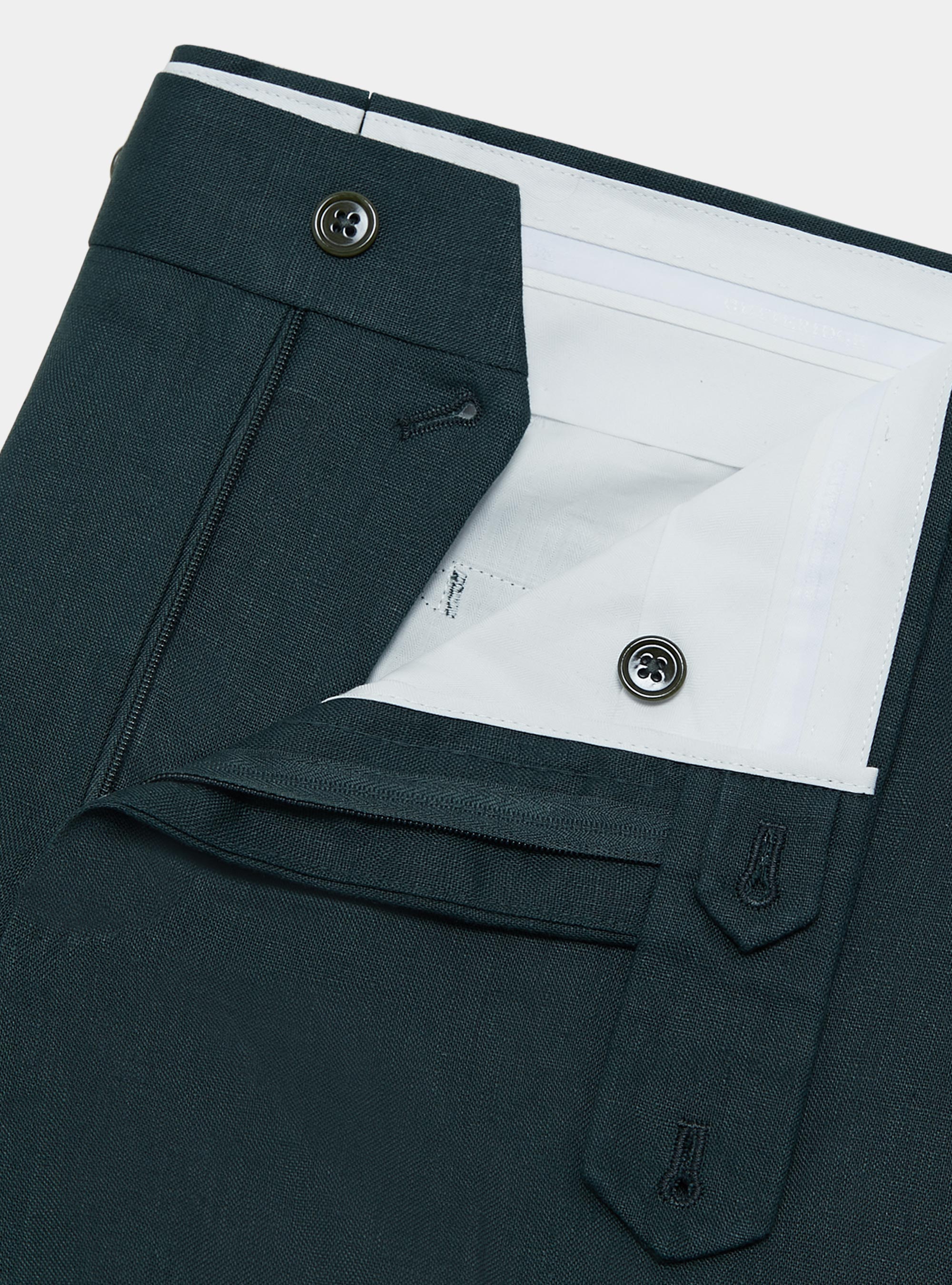 Pantaloni in puro lino, VERDE