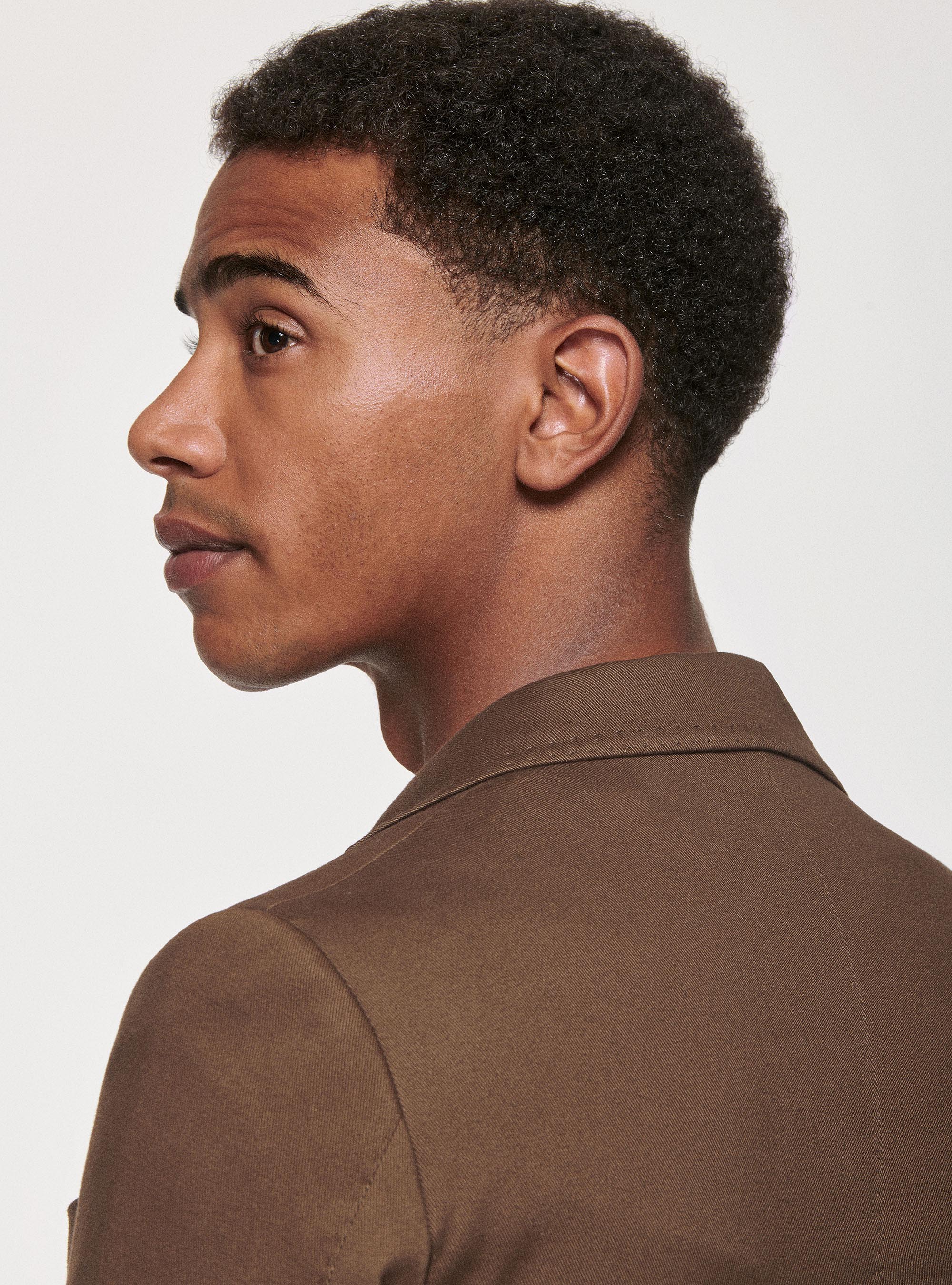 Frosted cotton blazer, BROWN