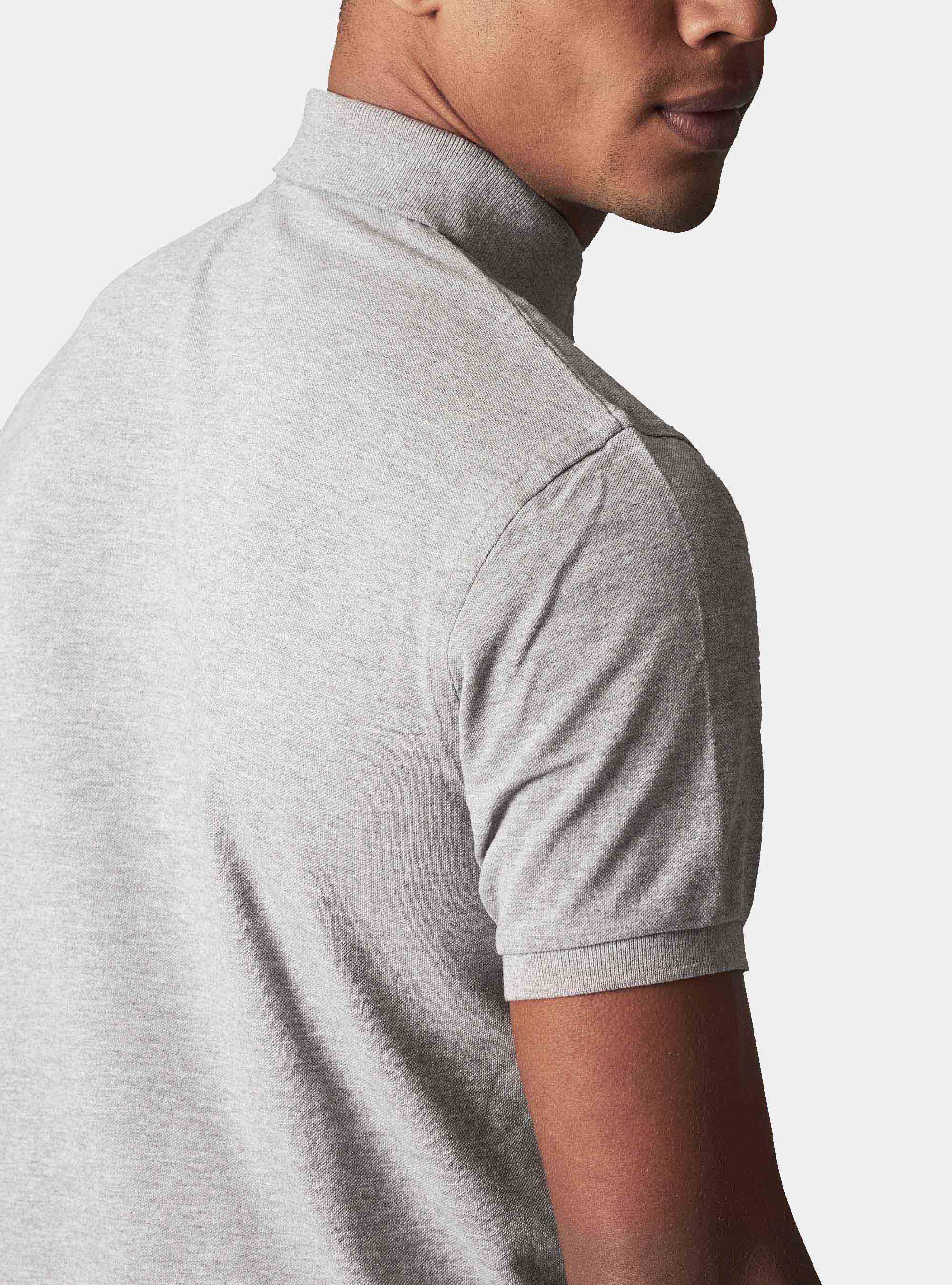 Polo basica in piquet, GRIGIO CHIARO