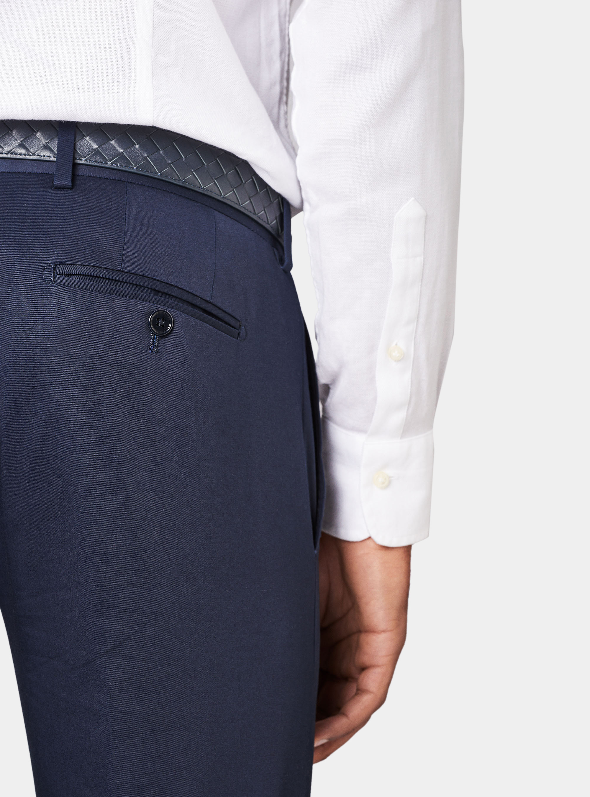 Pantalone per abito in cotone superior, BLU NAVY