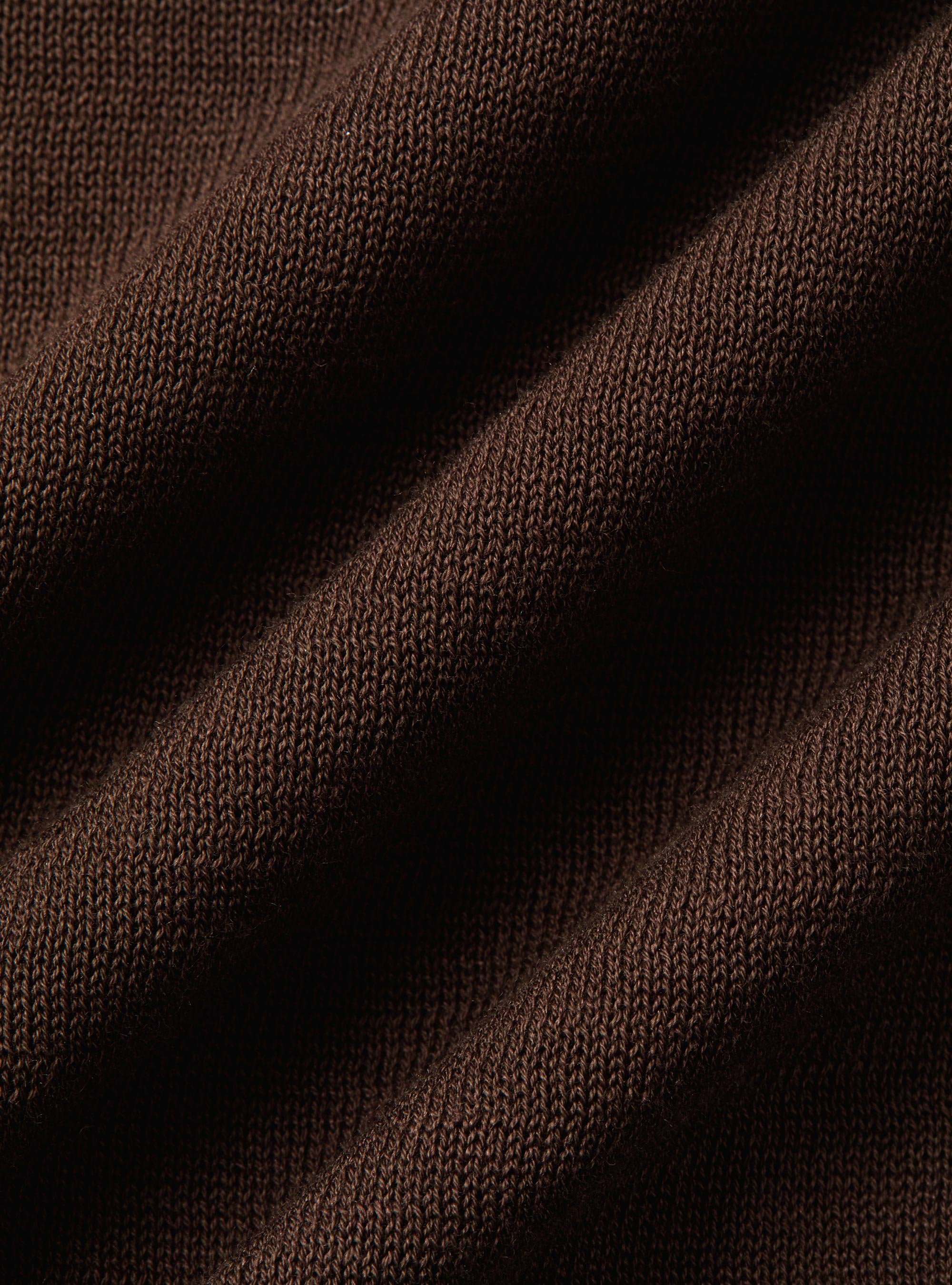 Cotton and silk crew neck sweater, BROWN