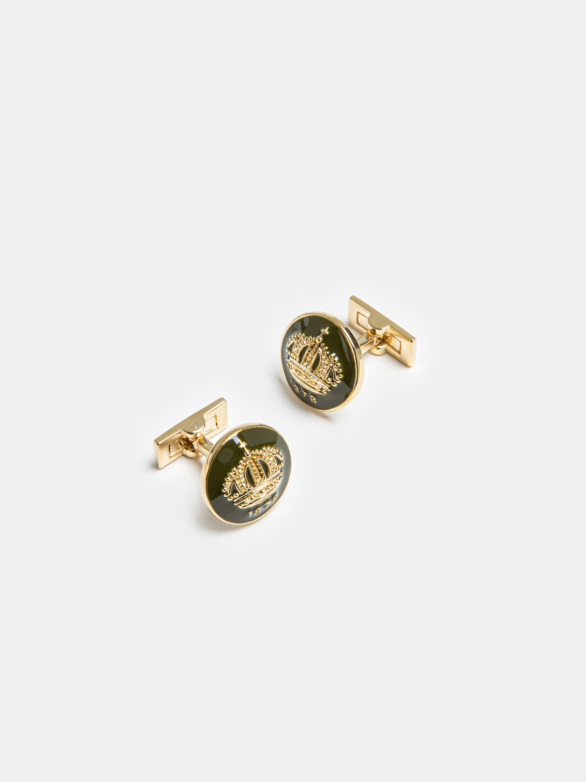 Cufflinks with crown, OLIVE