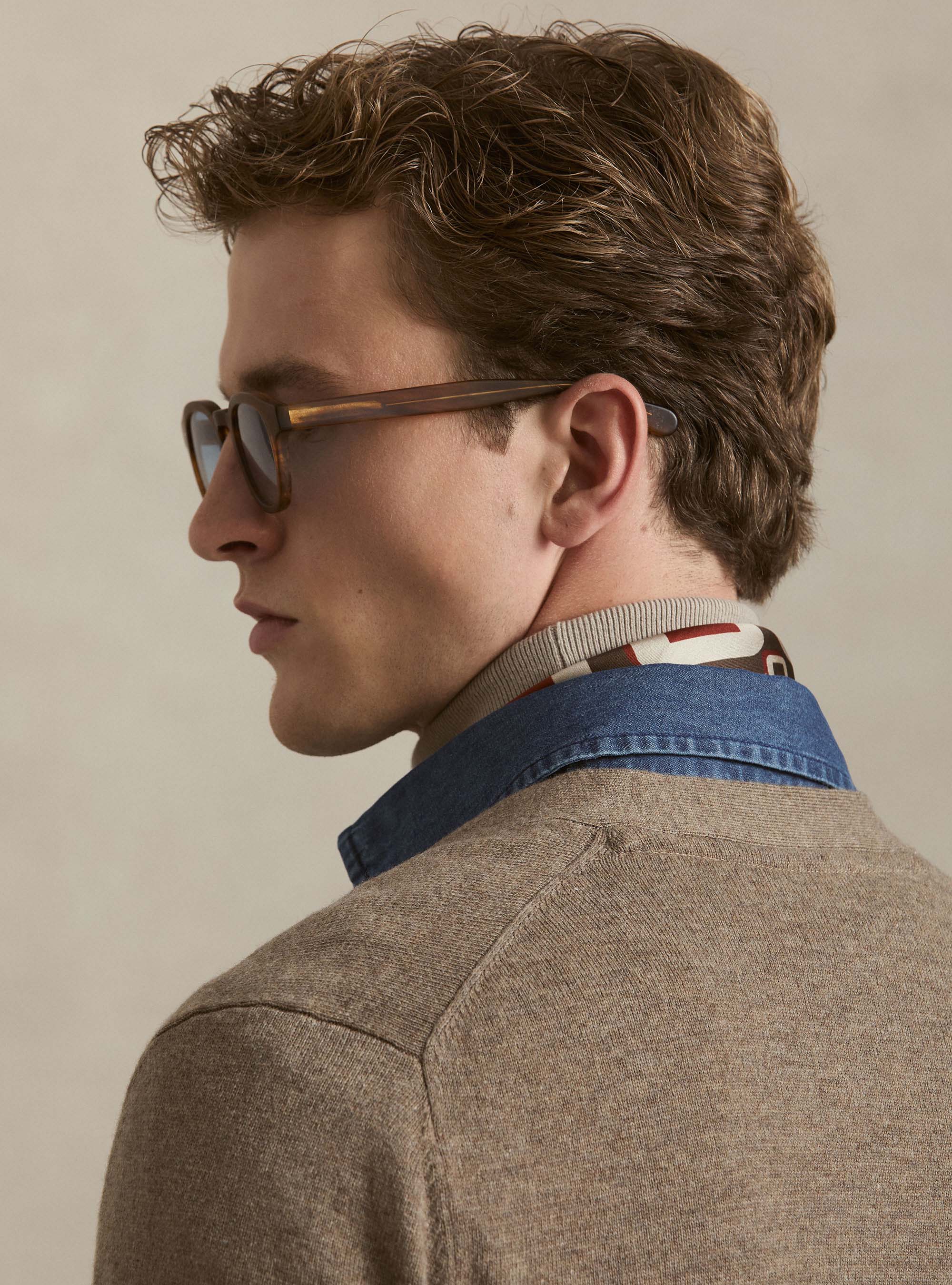 Cardigan boutonn&eacute; en lambswool et cachemire, BOUE