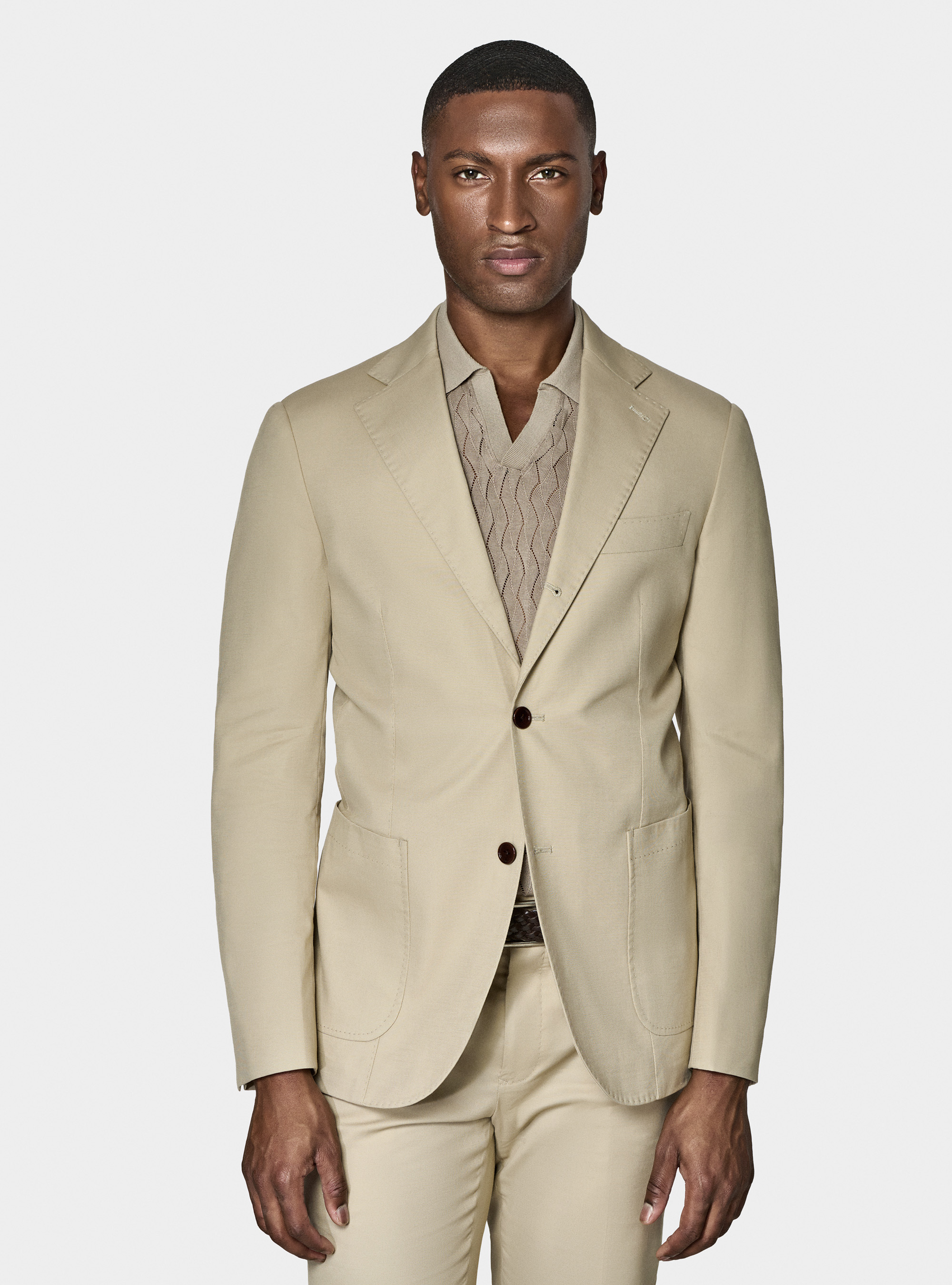 Gutteridge - Armoured cotton suit blazer, Unisex, Sand, Size: 44